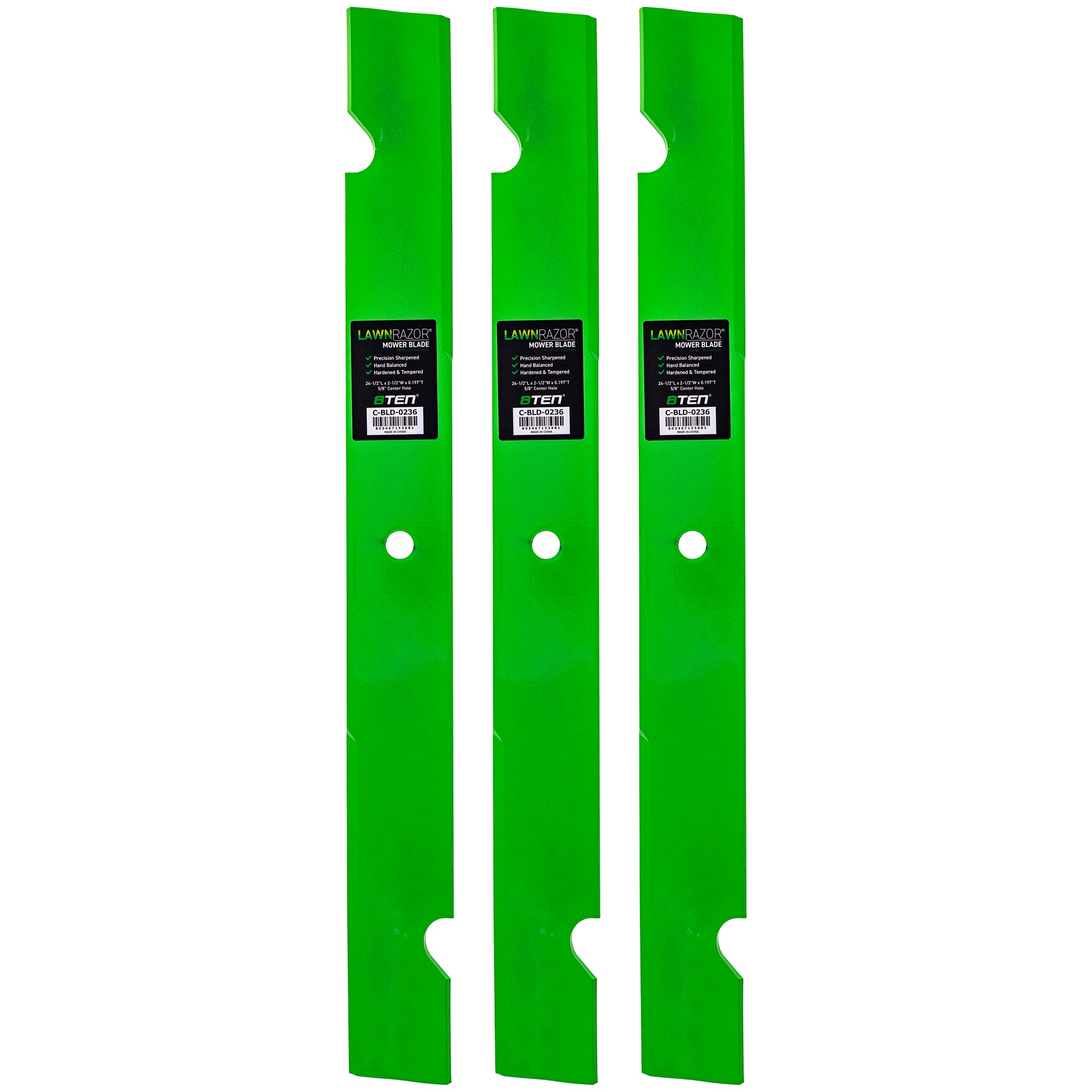 LawnRAZOR Notched High Lift Blade 3-Pack for zOTHER Scag Oregon 8TEN 810-CBL2458D