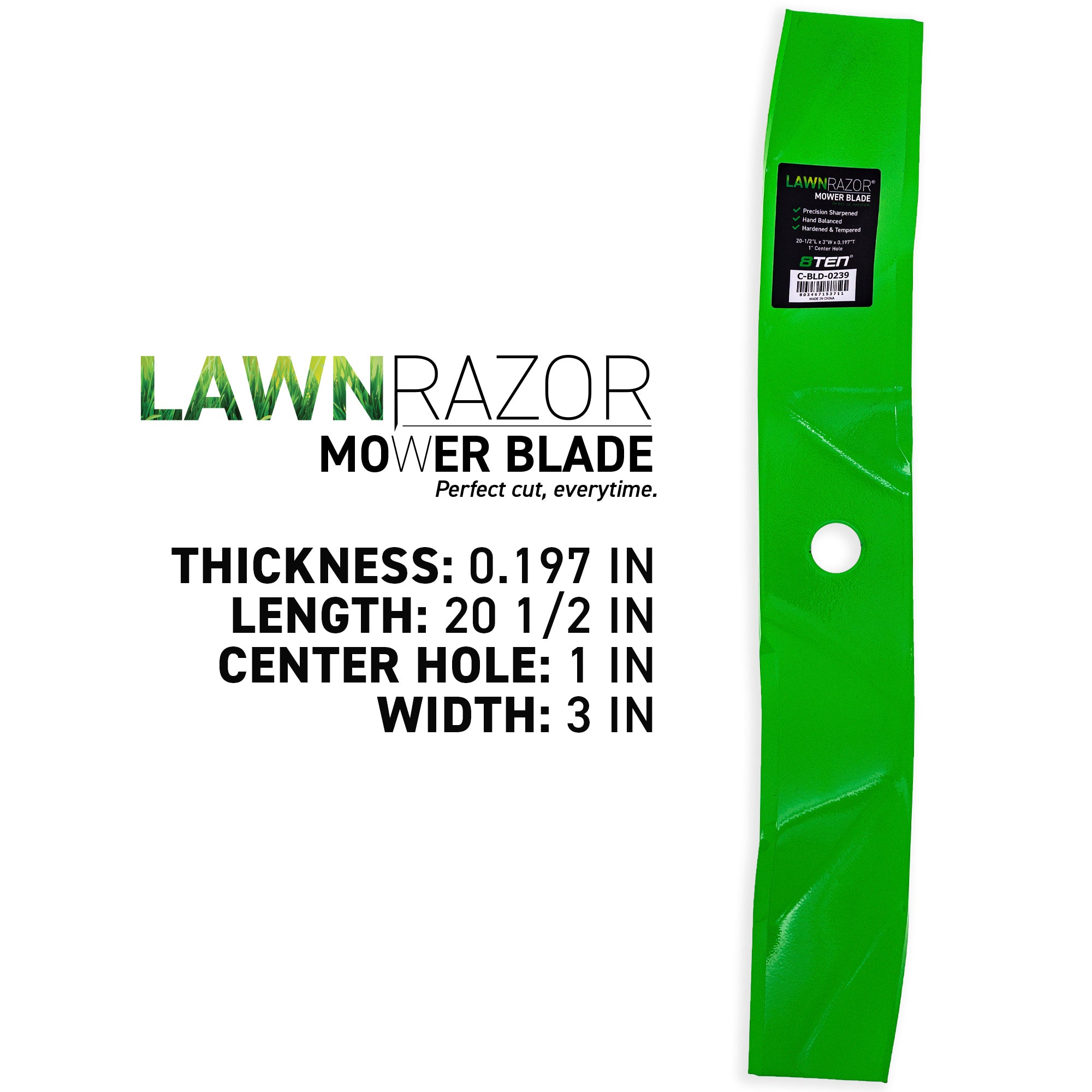 8TEN 810-CBL2451D LawnRAZOR Mulching Blade 3-Pack for zOTHER Toro