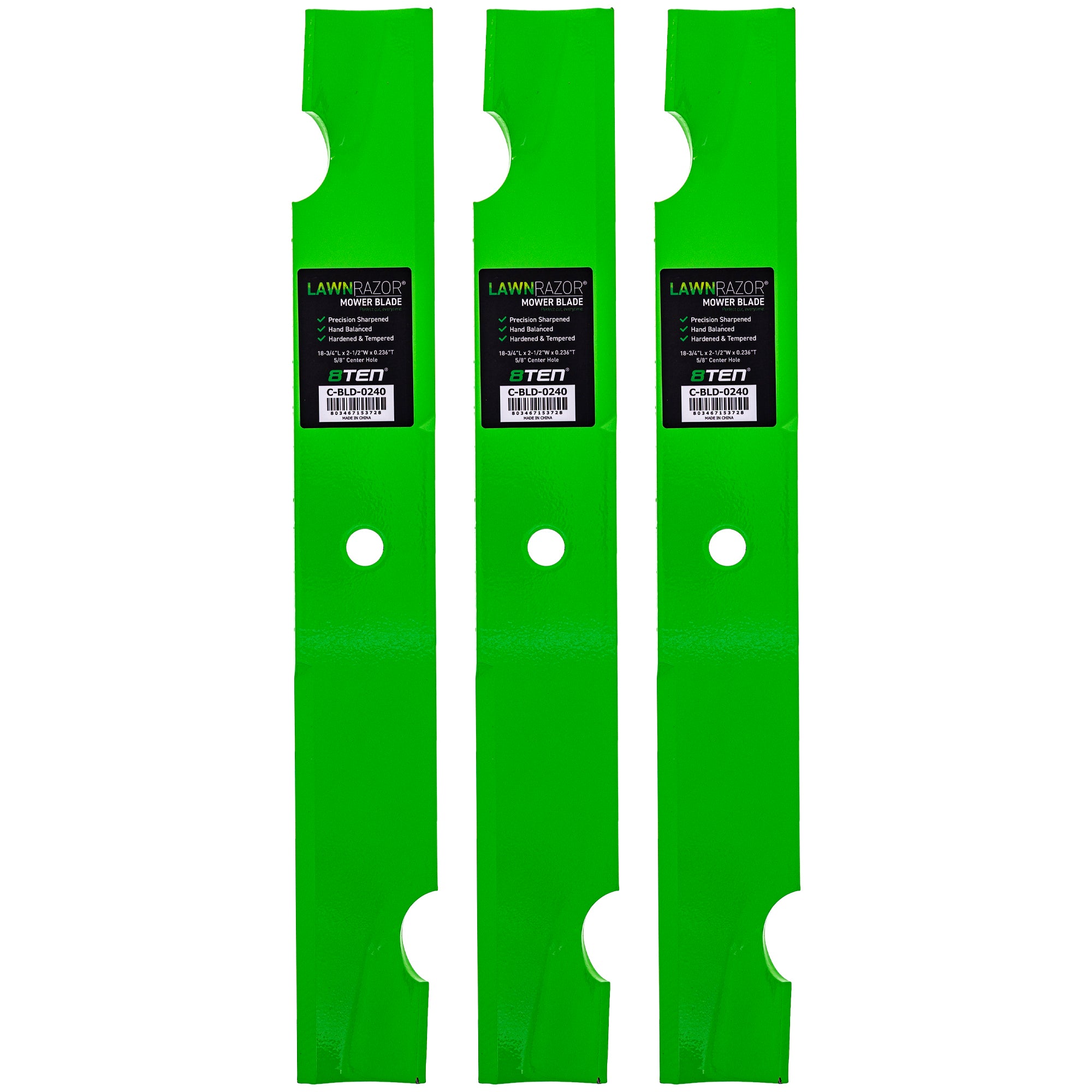 LawnRAZOR Notched High Lift Blade 3-Pack for zOTHER 8TEN 810-CBL2462D