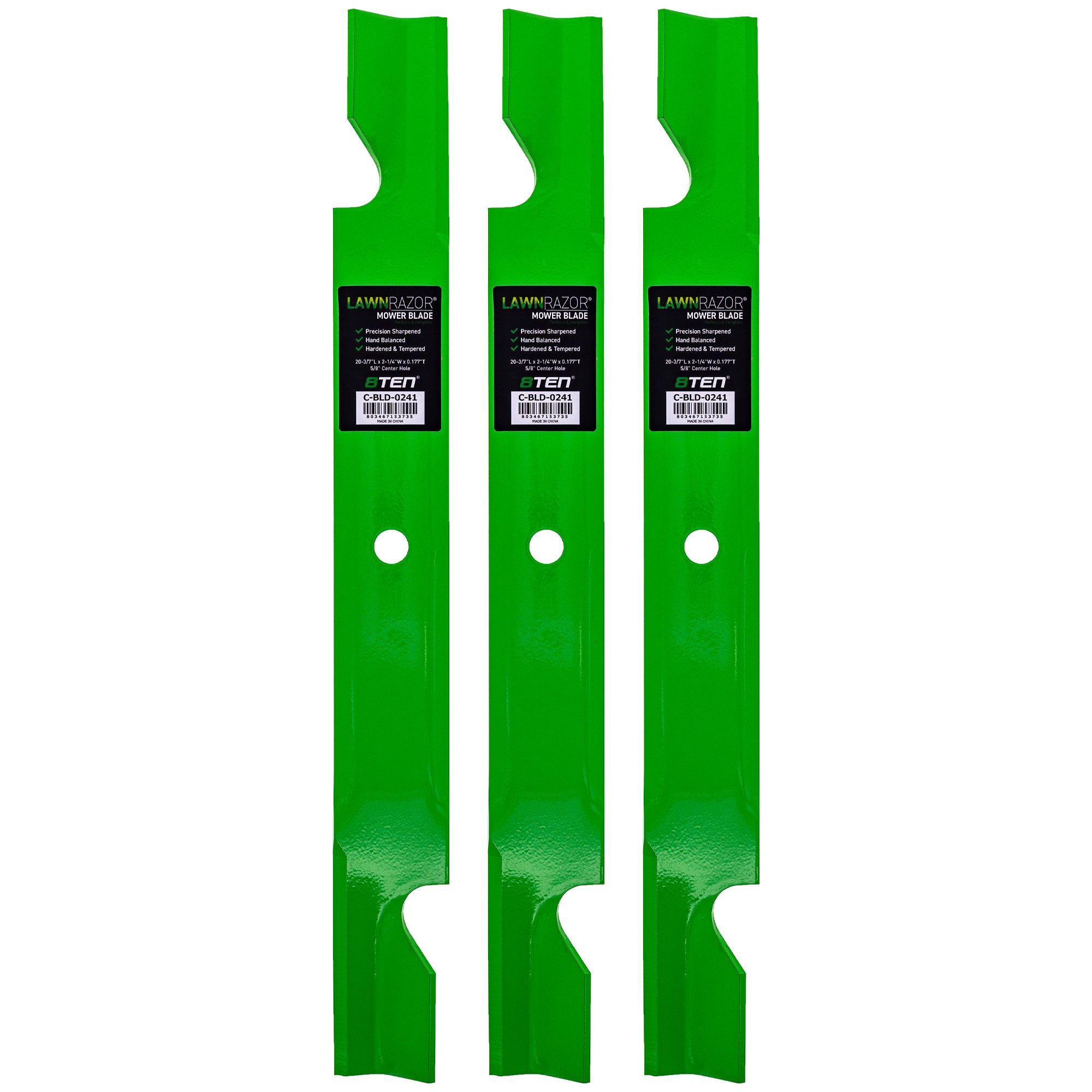 LawnRAZOR Notched High Lift Blade 3-Pack for Toro Exmark Z-Master Titan TimeCutter 8TEN 810-CBL2463D