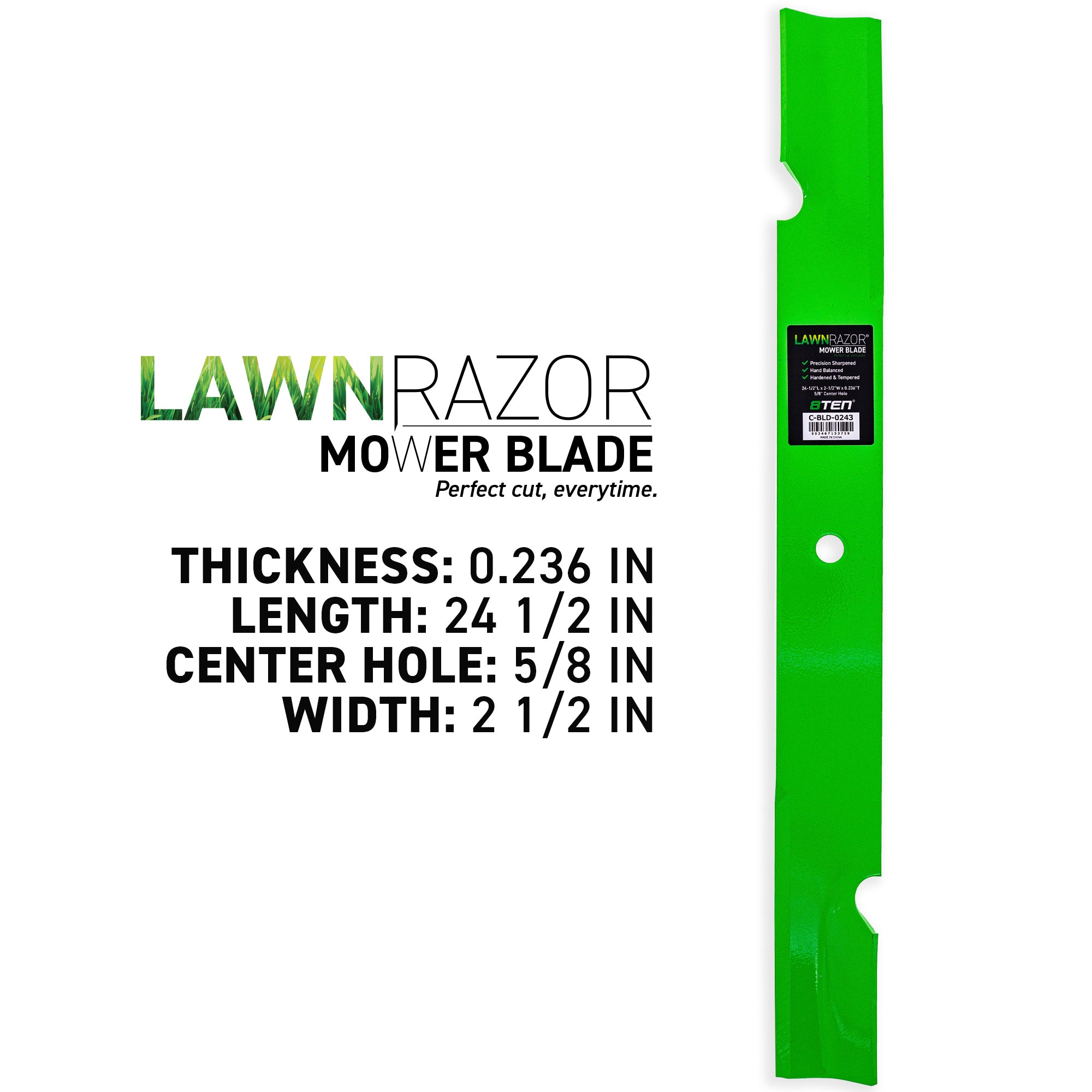 8TEN 810-CBL2465D Blade 3-Pack for Scag Oregon Z-Master Turf