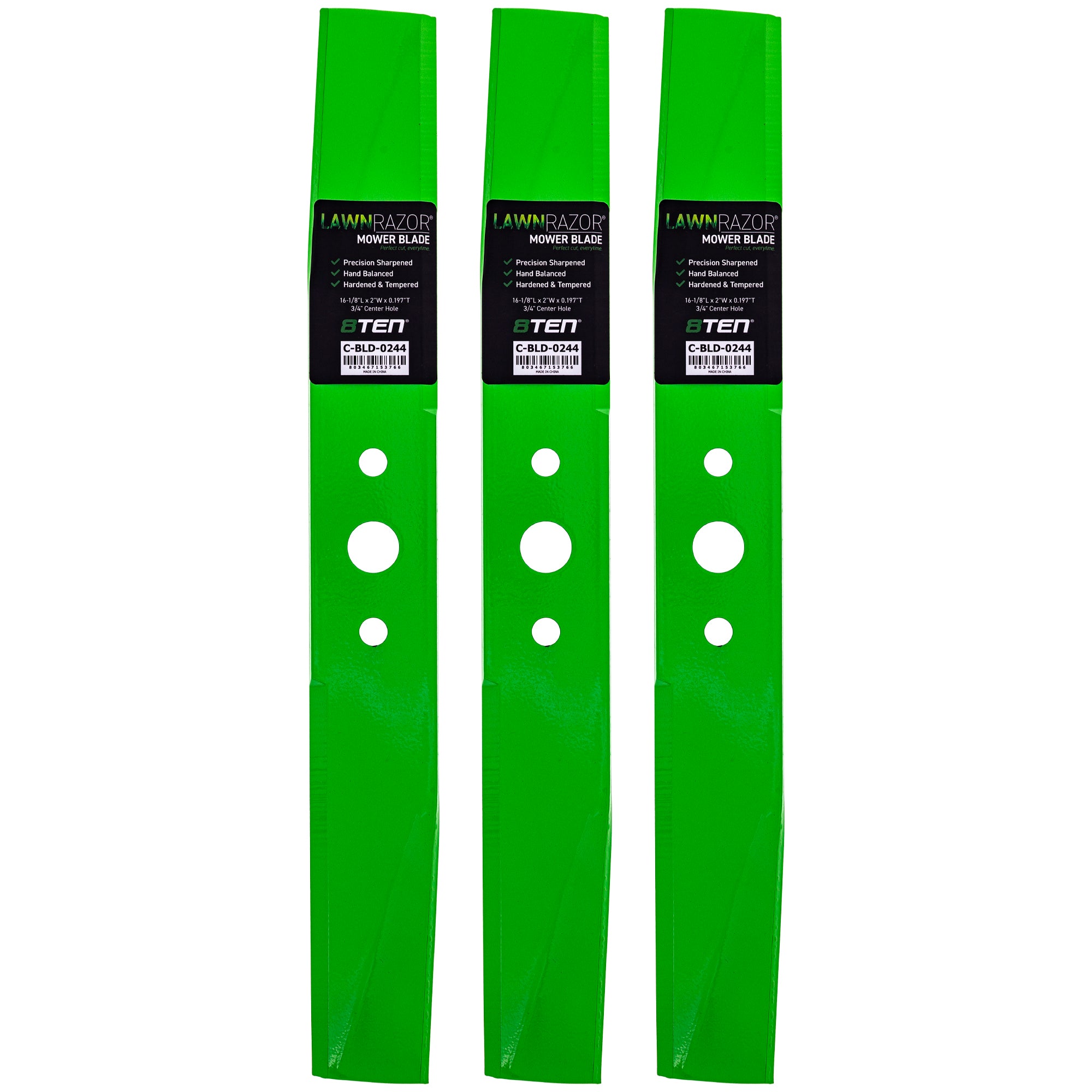 LawnRAZOR Medium Lift Blade 3-Pack for zOTHER Snapper SIMPLICITY Oregon Generac ZT1644E 8TEN 810-CBL2466D