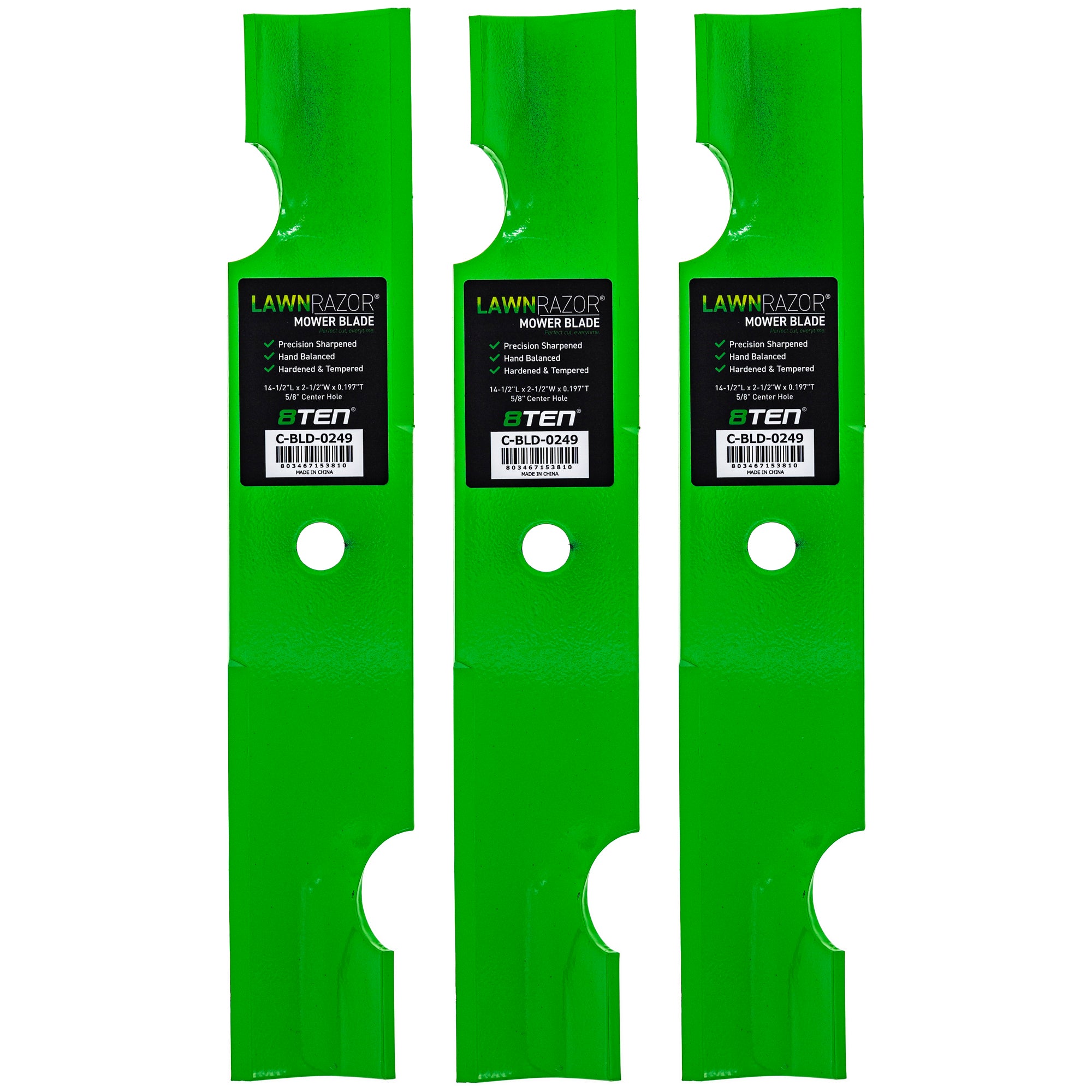 LawnRAZOR Notched High Lift Blade 3-Pack for zOTHER 8TEN 810-CBL2461D
