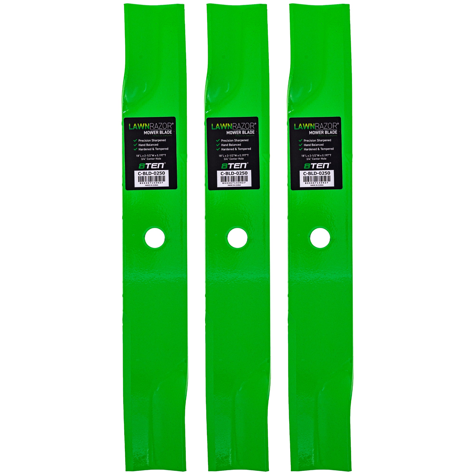 LawnRAZOR High Lift Blade 3-Pack for zOTHER Oregon MTD Cub Cadet Troy-Bilt Cadet 8TEN 810-CBL2472D