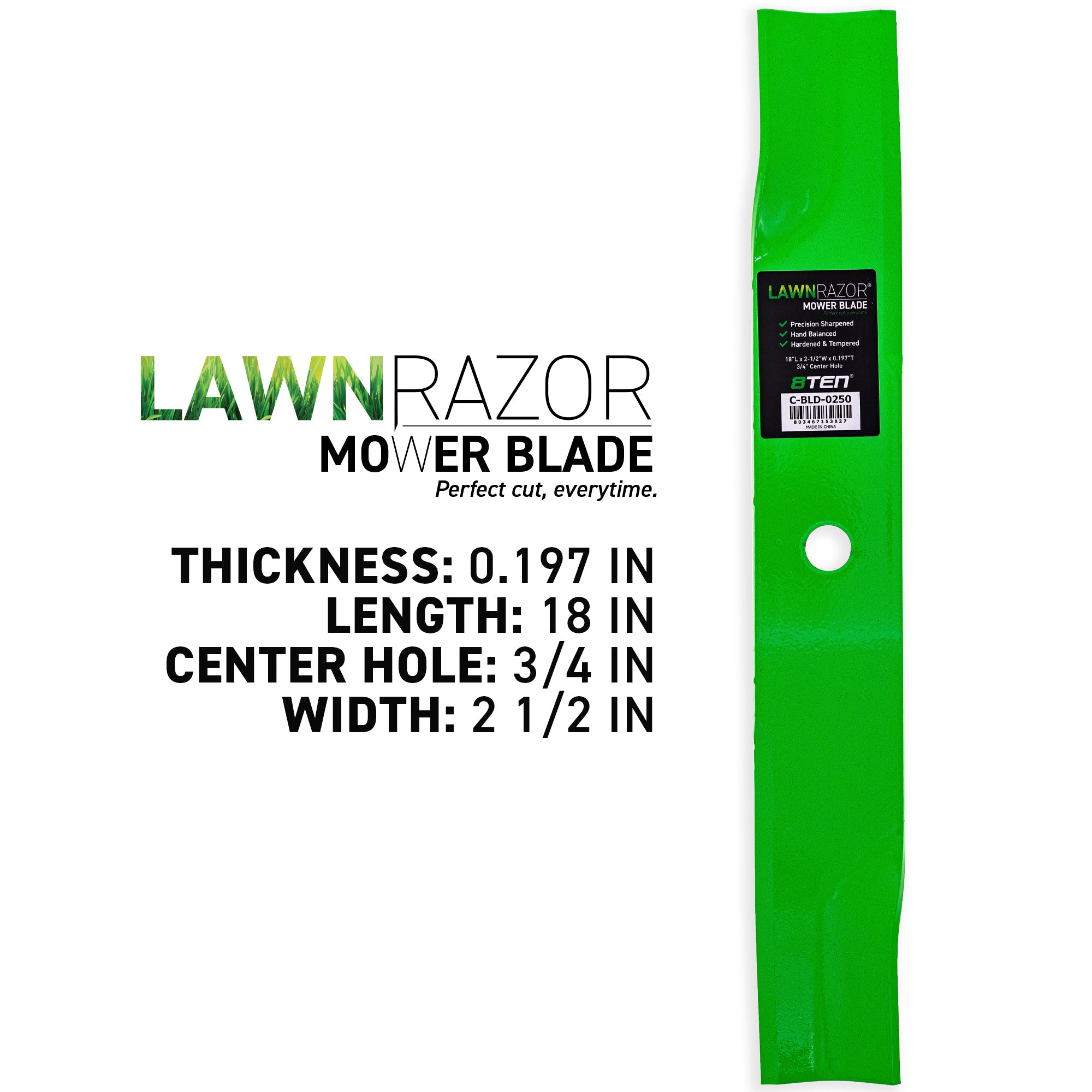 8TEN 810-CBL2472D LawnRAZOR High Lift Blade 3-Pack for zOTHER Oregon