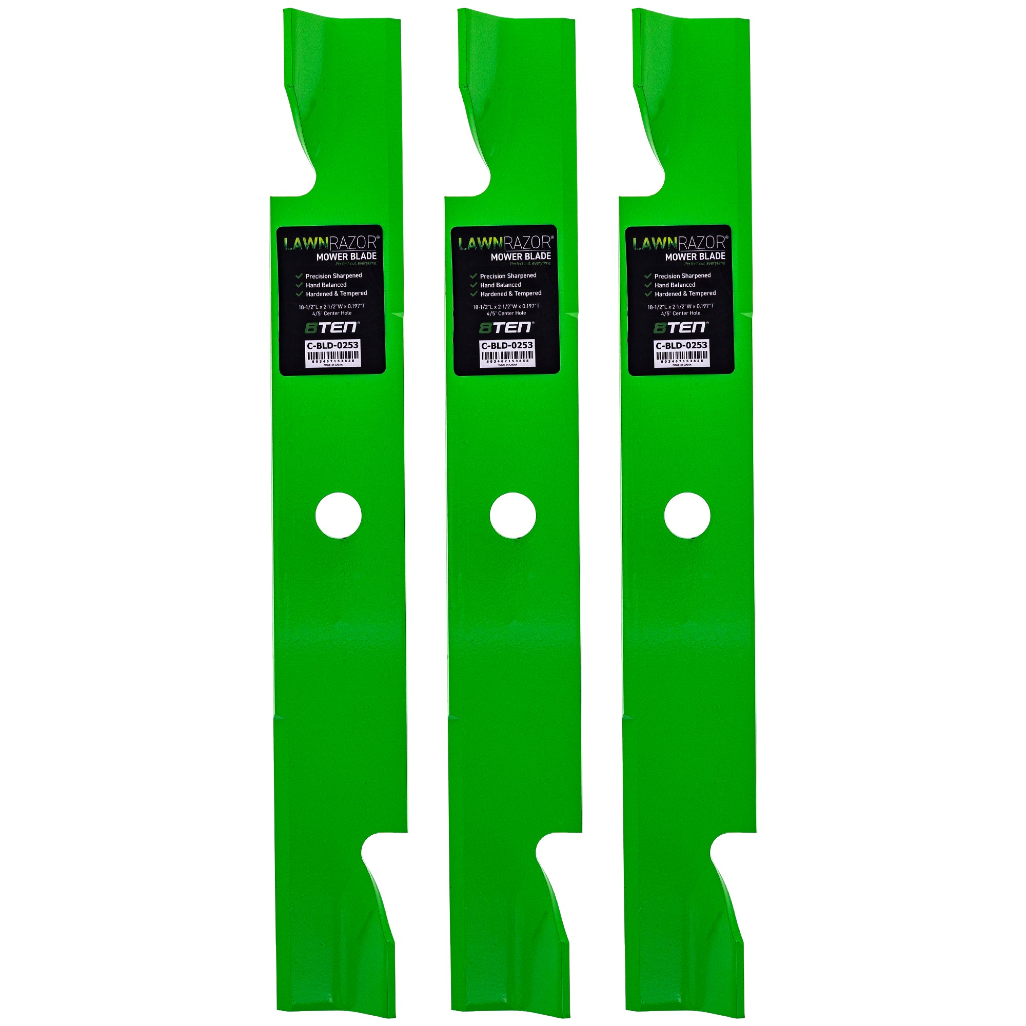 LawnRAZOR Notched High Lift Blade 3-Pack for Snapper SIMPLICITY Oregon Murray Generac 8TEN 810-CBL2475D