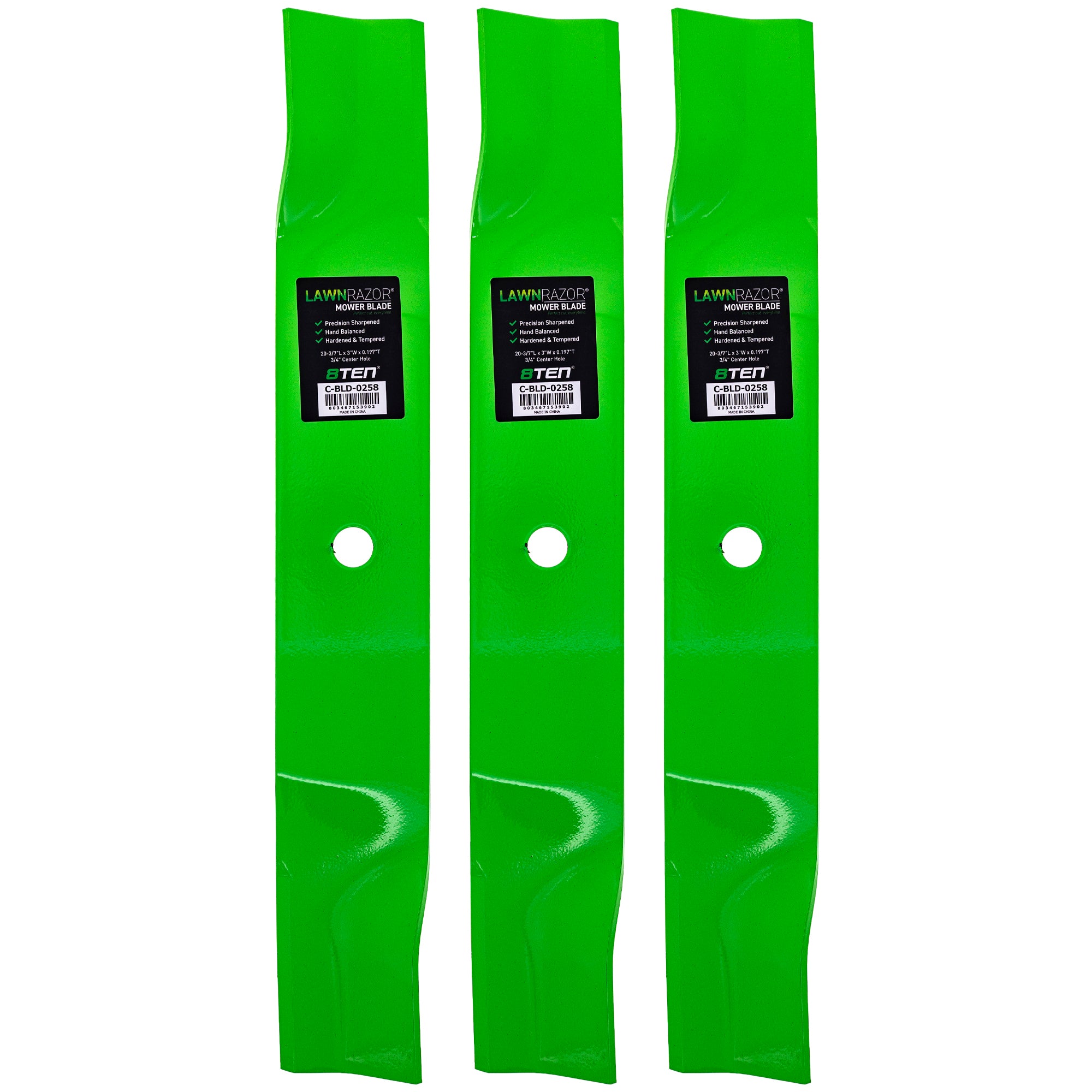 LawnRAZOR High Lift Blade 3-Pack for zOTHER Walbro Oregon MTD Cub Cadet Troy-Bilt Pro 8TEN 810-CBL2470D