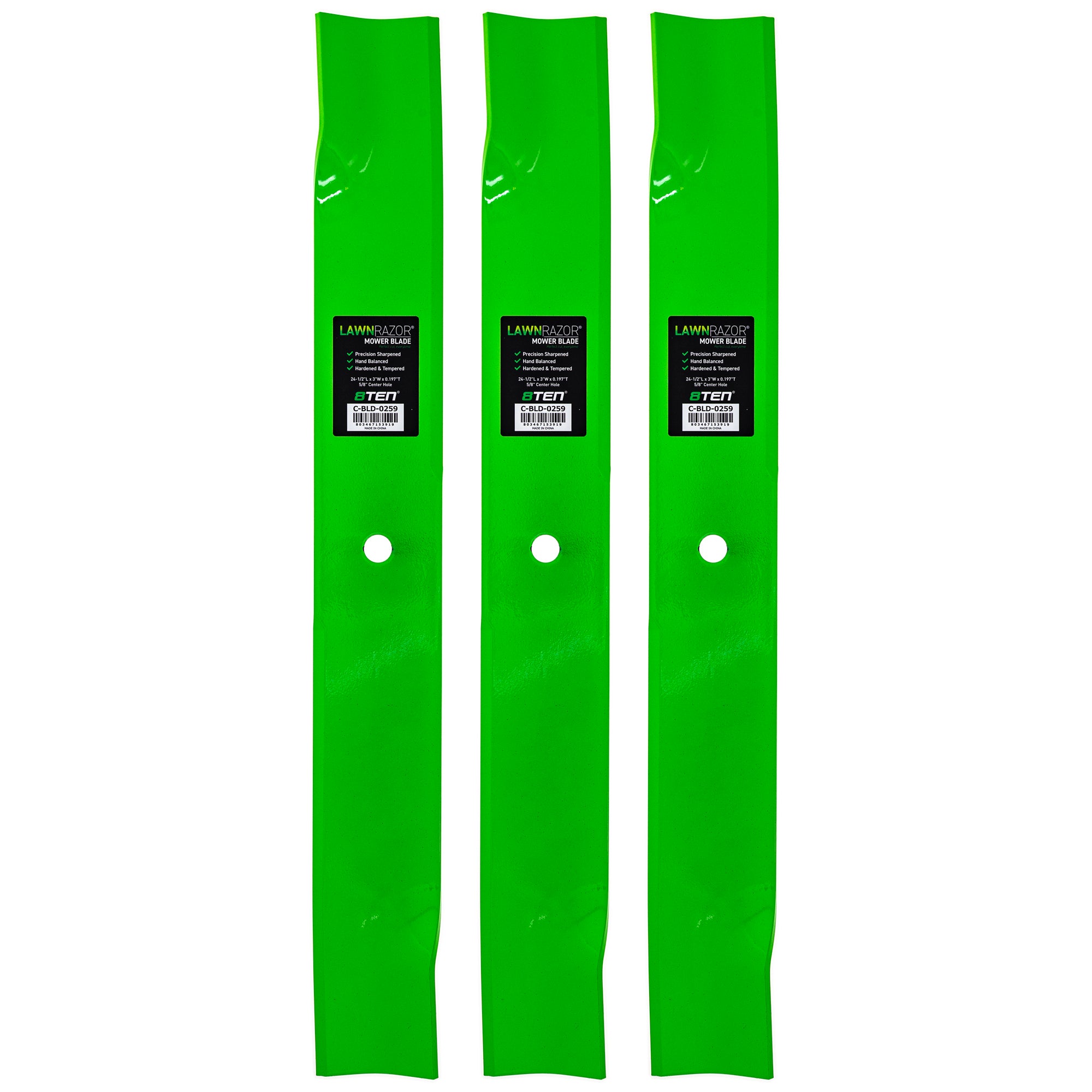 LawnRAZOR High Lift Blade 3-Pack for zOTHER Toro Exmark Lazer 8TEN 810-CBL2471D