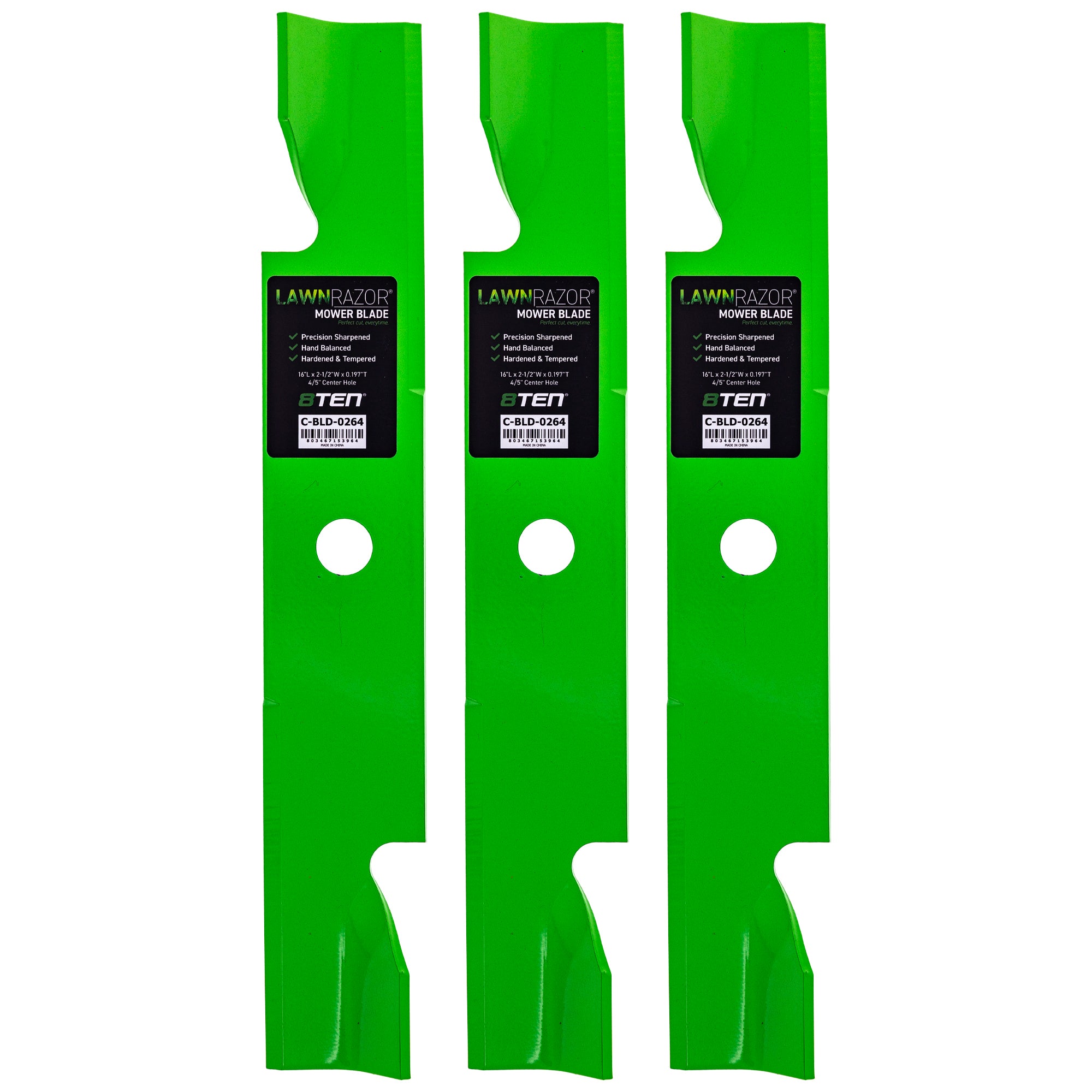 LawnRAZOR Notched High Lift Blade 3-Pack for Snapper Oregon 400S 8TEN 810-CBL2486D