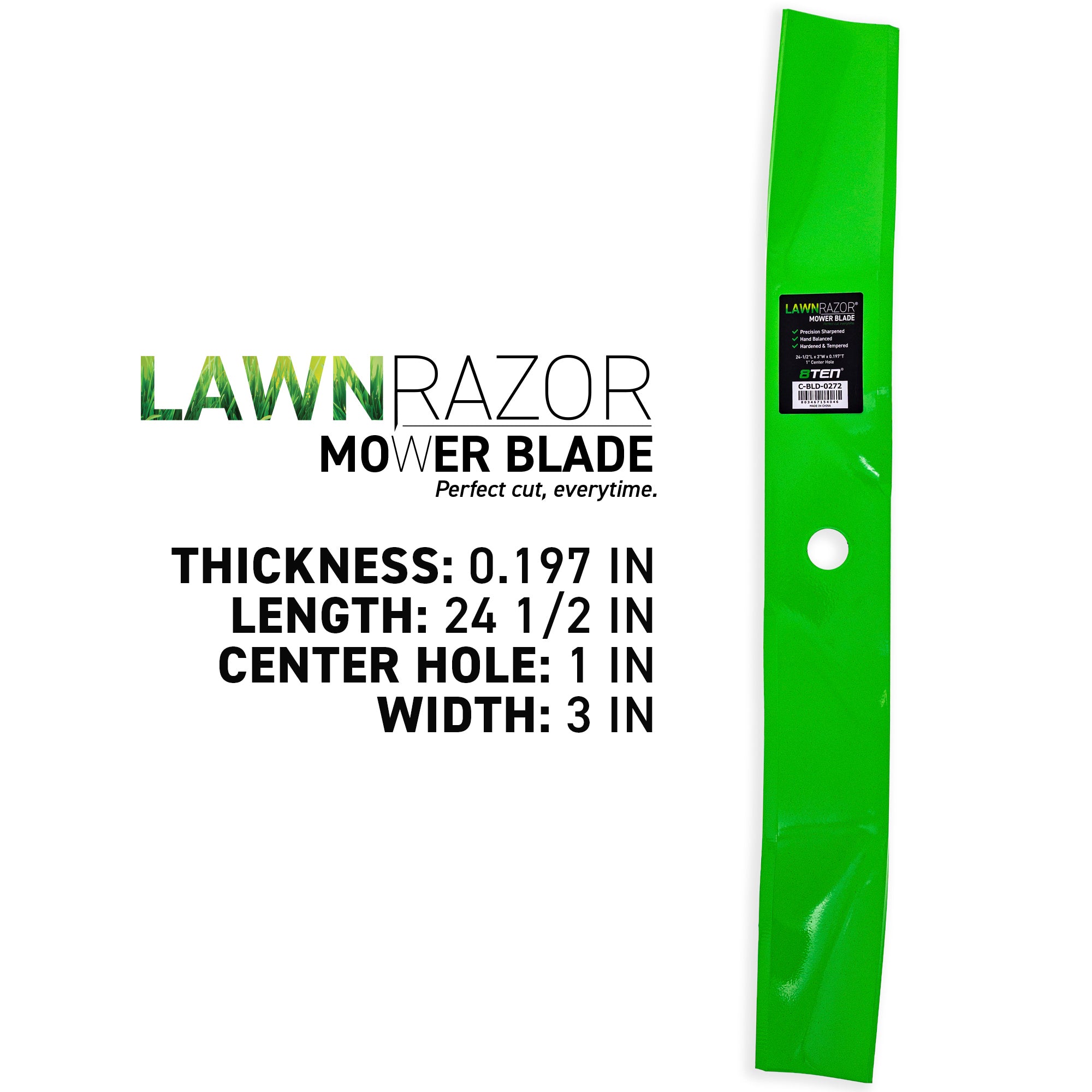 8TEN 810-CBL2494D LawnRAZOR Mulching Blade 3-Pack for zOTHER Toro