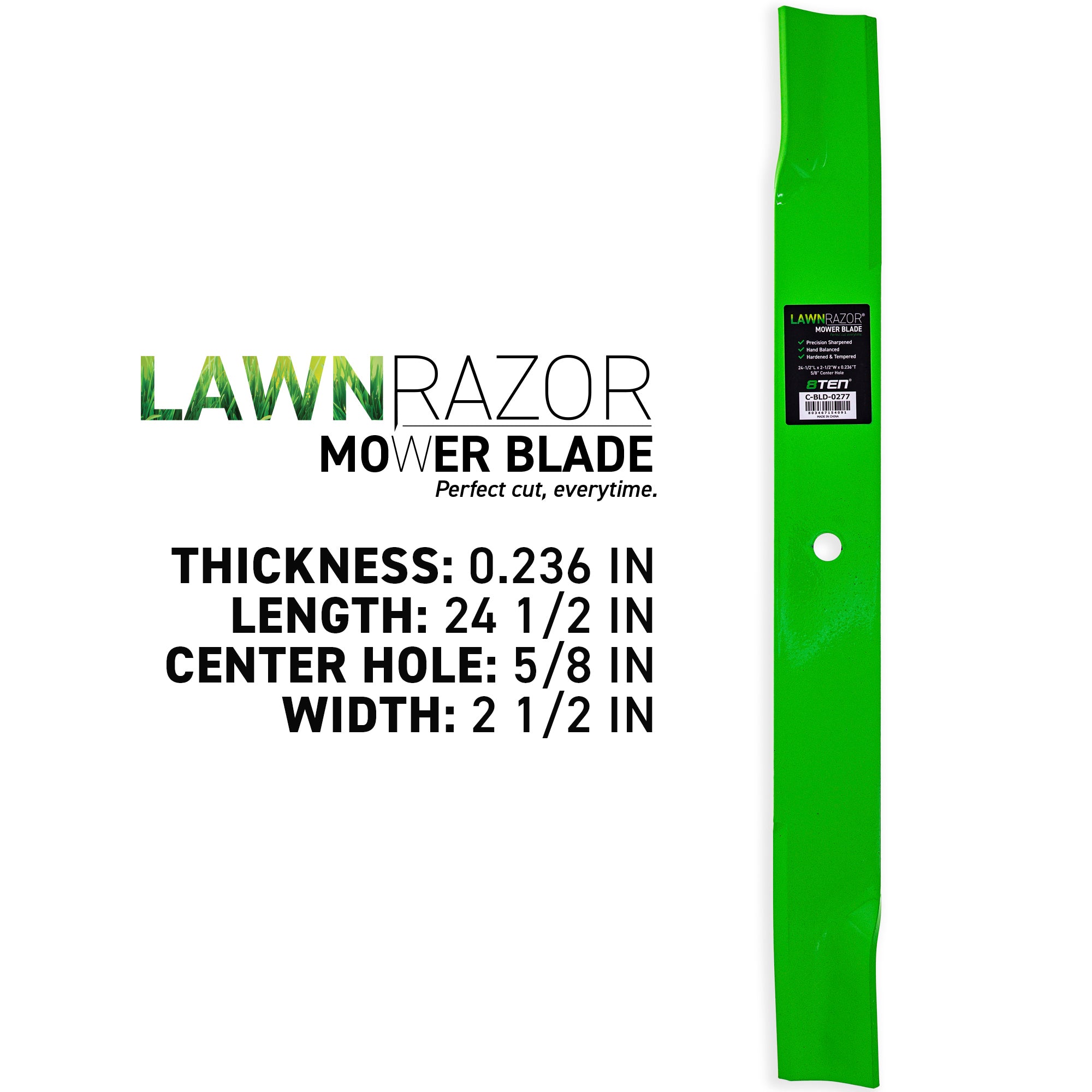 8TEN 810-CBL2499D LawnRAZOR High Lift Blade 3-Pack for Toro Exmark