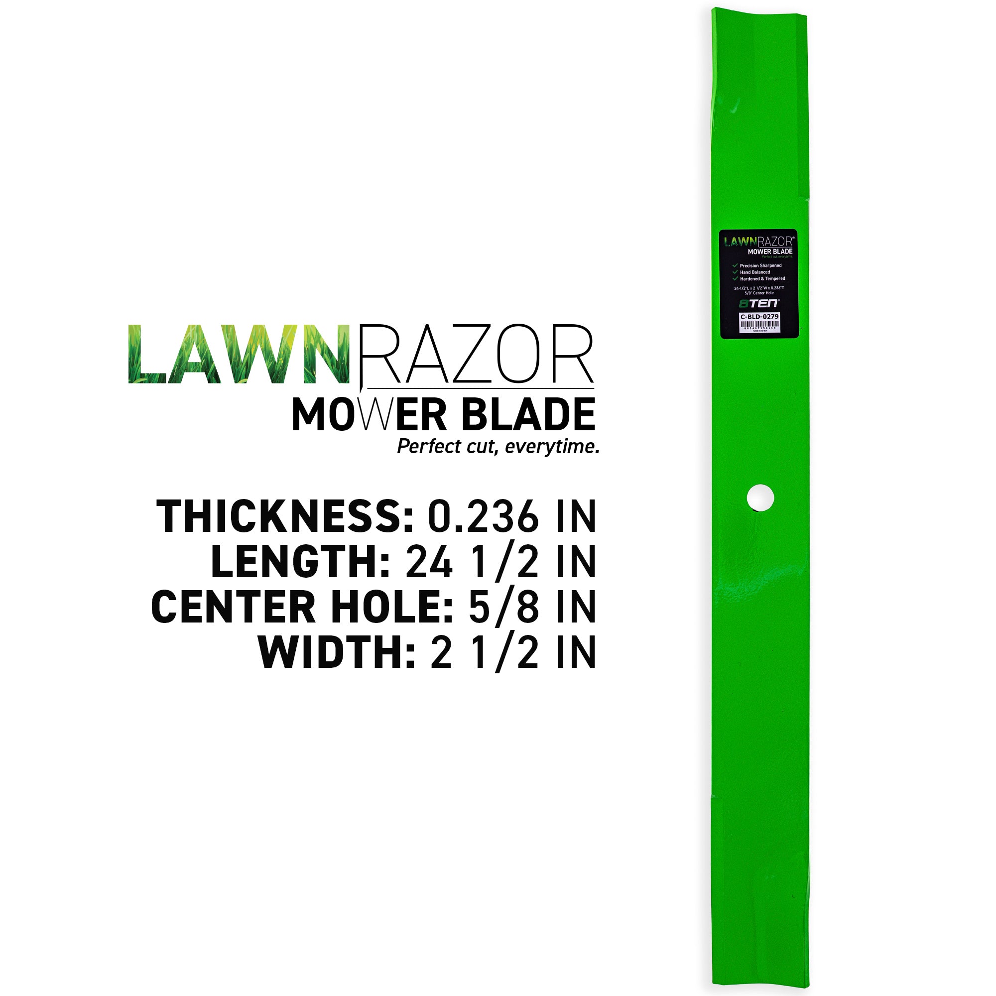 8TEN 810-CBL2491D LawnRAZOR High Lift Blade 3-Pack for Ariens