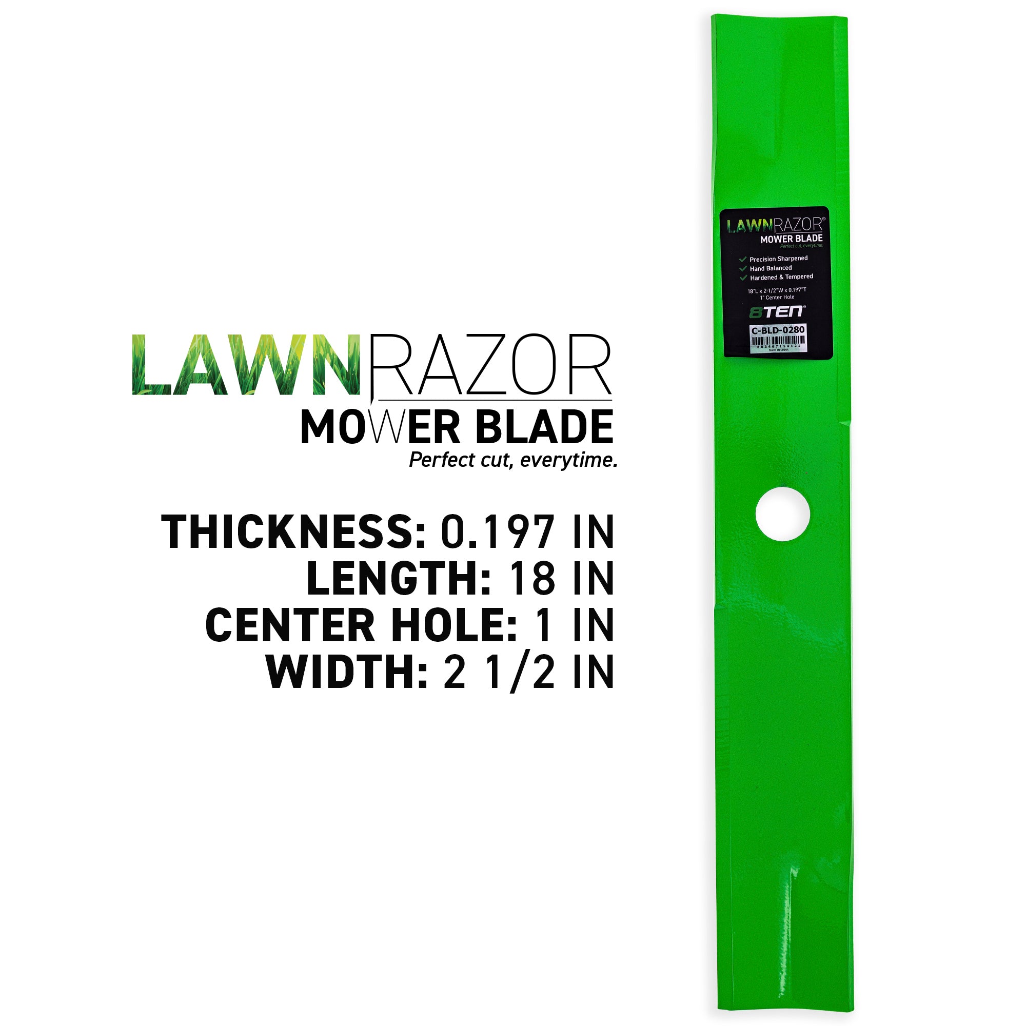8TEN 810-CBL2402D LawnRAZOR Low Lift Blade 3-Pack for zOTHER Walbro