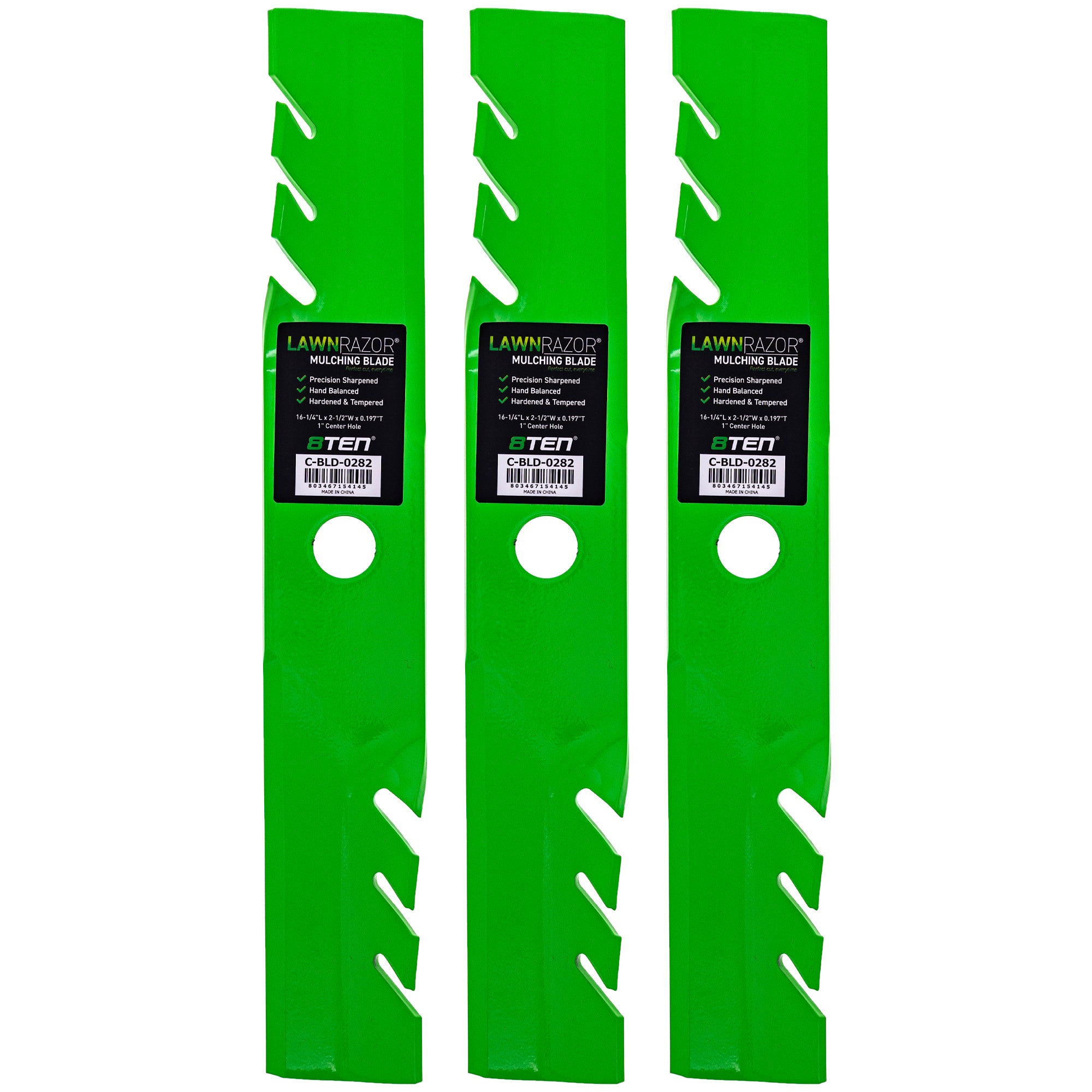 LawnRAZOR Toothed Blade 3-Pack for Toro Exmark Oregon Vertex Vantage Turf Staris 8TEN 810-CBL2404D