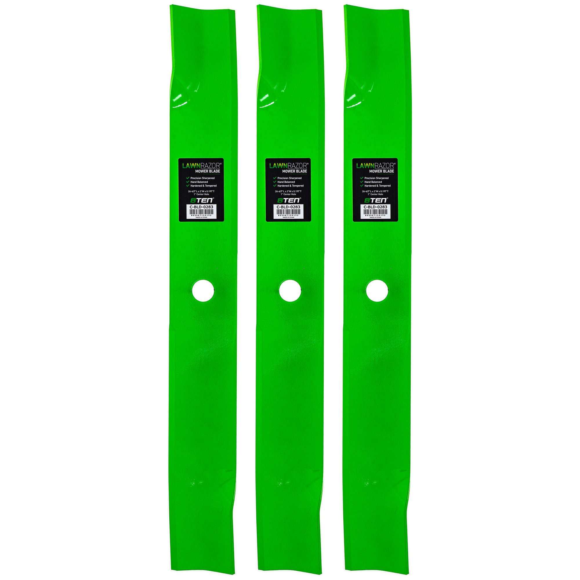 LawnRAZOR High Lift Blade 3-Pack for zOTHER Toro Exmark Oregon Raduis Radius Next Lazer 8TEN 810-CBL2405D