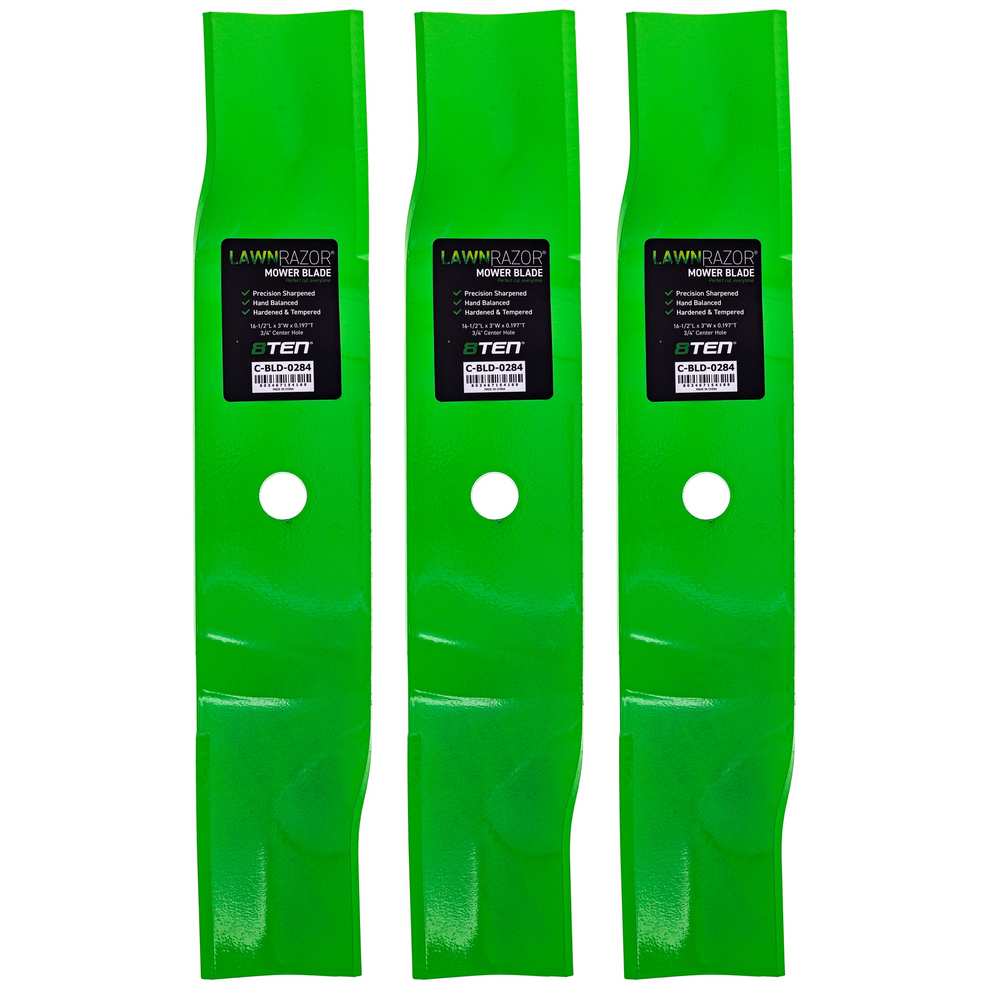 LawnRAZOR High Lift Blade 3-Pack for MTD Cub Cadet Troy-Bilt Cadet 8TEN 810-CBL2406D