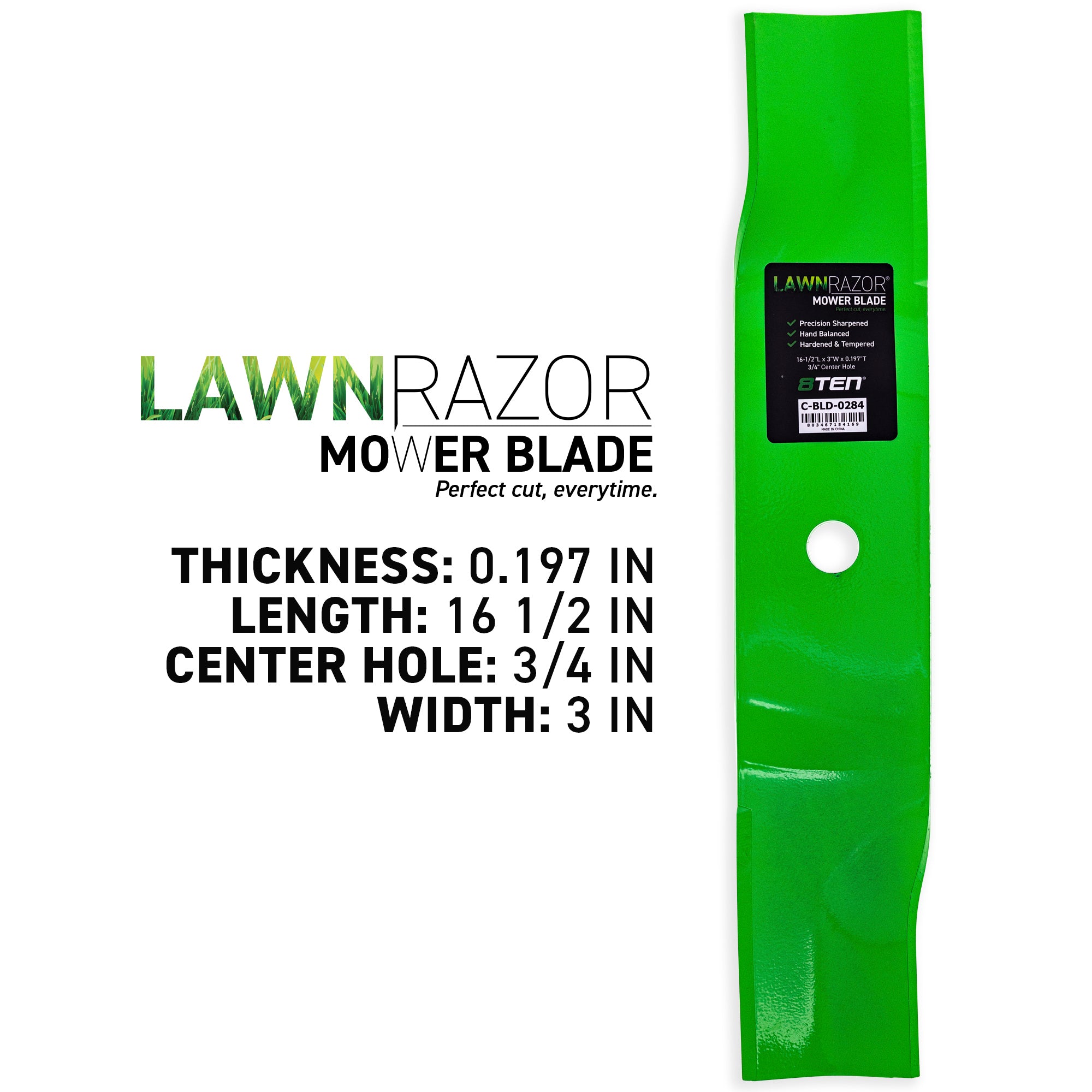 8TEN 810-CBL2406D LawnRAZOR High Lift Blade 3-Pack for MTD Cub Cadet
