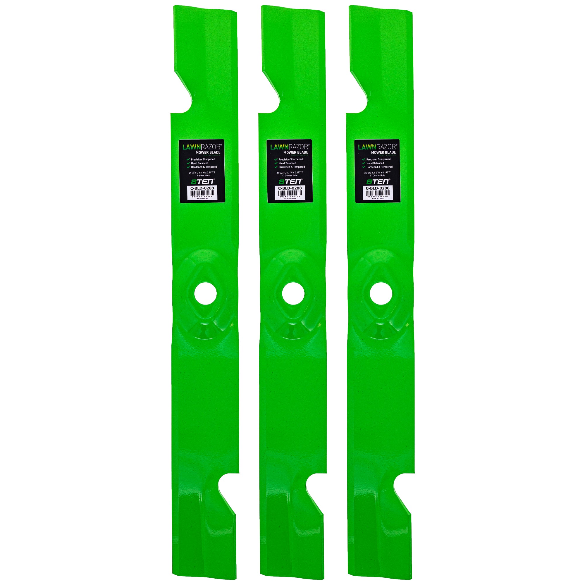 LawnRAZOR Notched High Lift Blade 3-Pack for zOTHER Toro Exmark Oregon Lazer 8TEN 810-CBL2400D