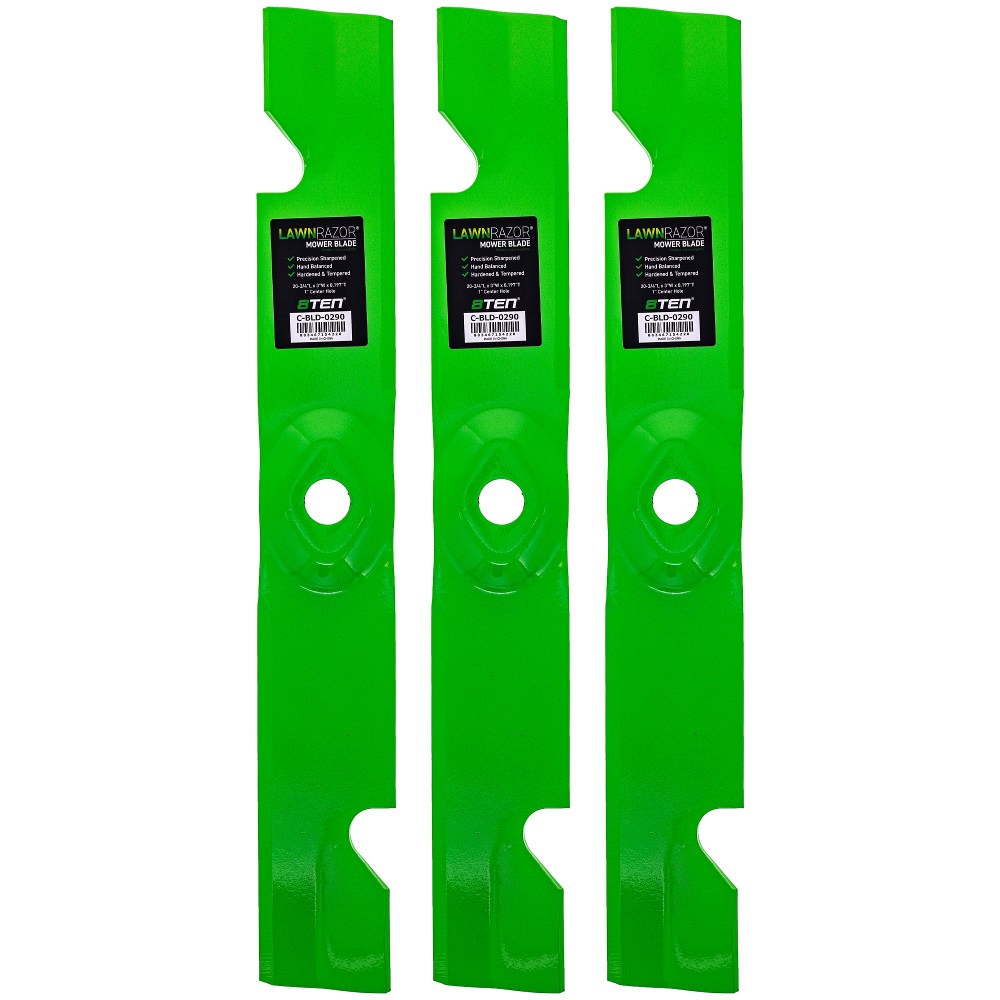 LawnRAZOR Notched High Lift Blade 3-Pack for zOTHER Toro Exmark Oregon Lazer 8TEN 810-CBL2412D