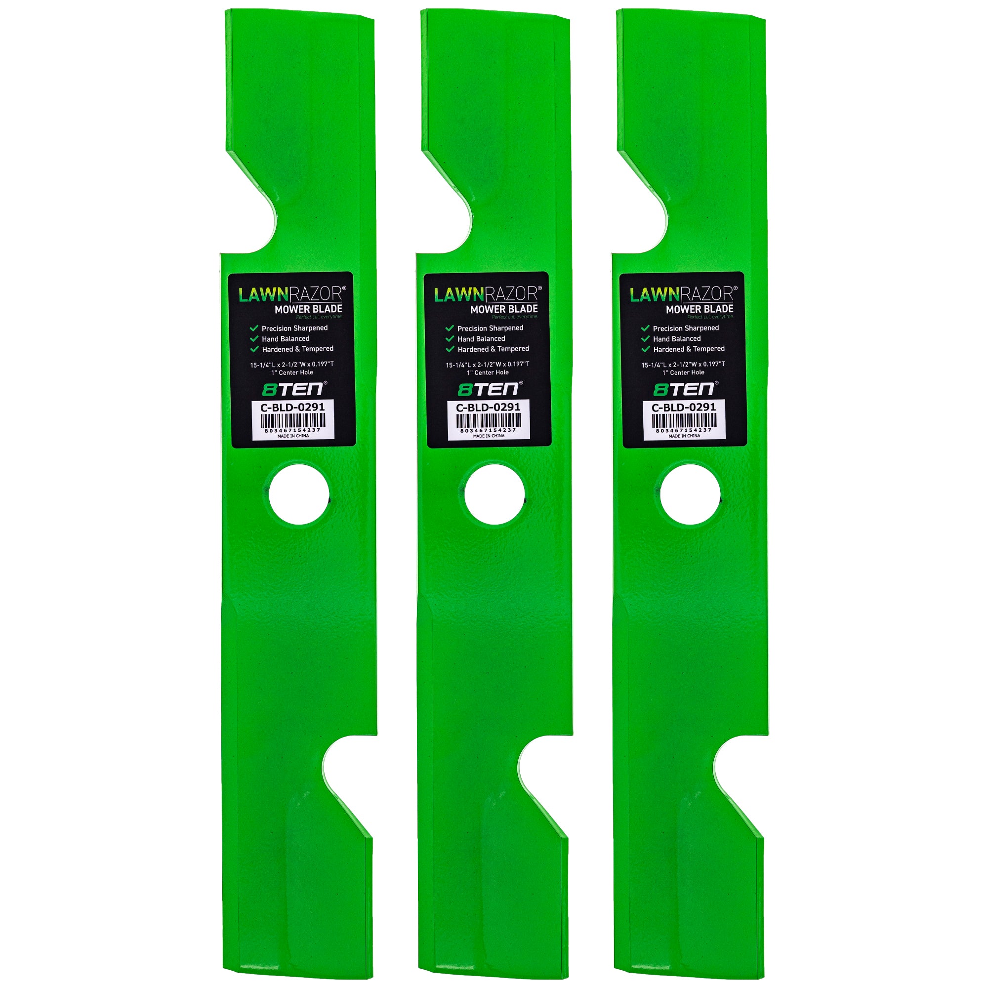 LawnRAZOR Notched High Lift Blade 3-Pack for zOTHER Toro Exmark Lazer 8TEN 810-CBL2413D