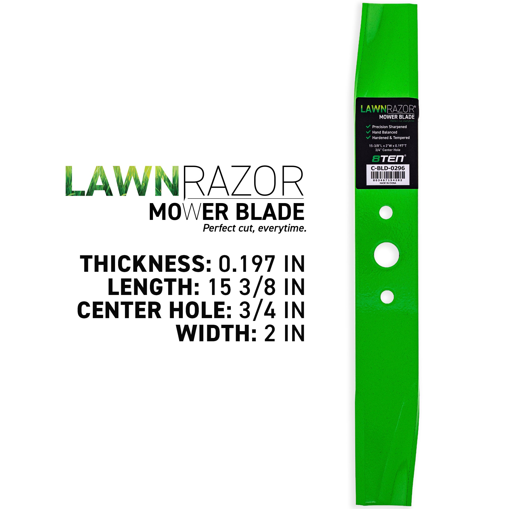 8TEN 810-CBL2418D LawnRAZOR High Lift Blade 3-Pack for zOTHER Walbro