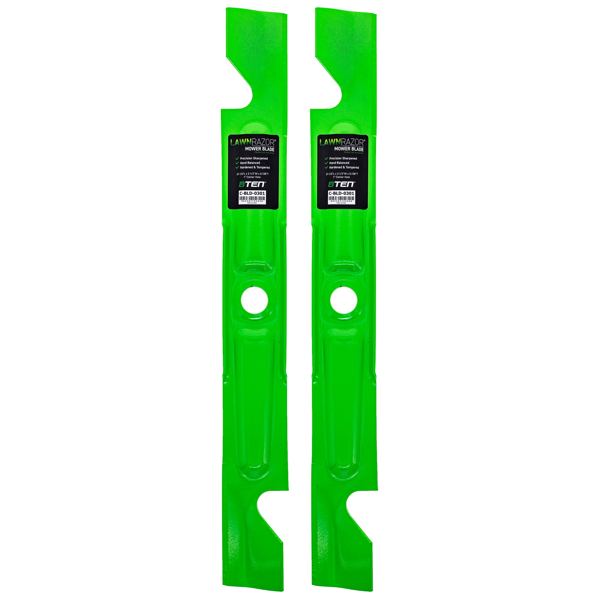 LawnRAZOR Notched High Lift Blade 2-Pack for zOTHER Toro Exmark Quest 8TEN 810-CBL2523D