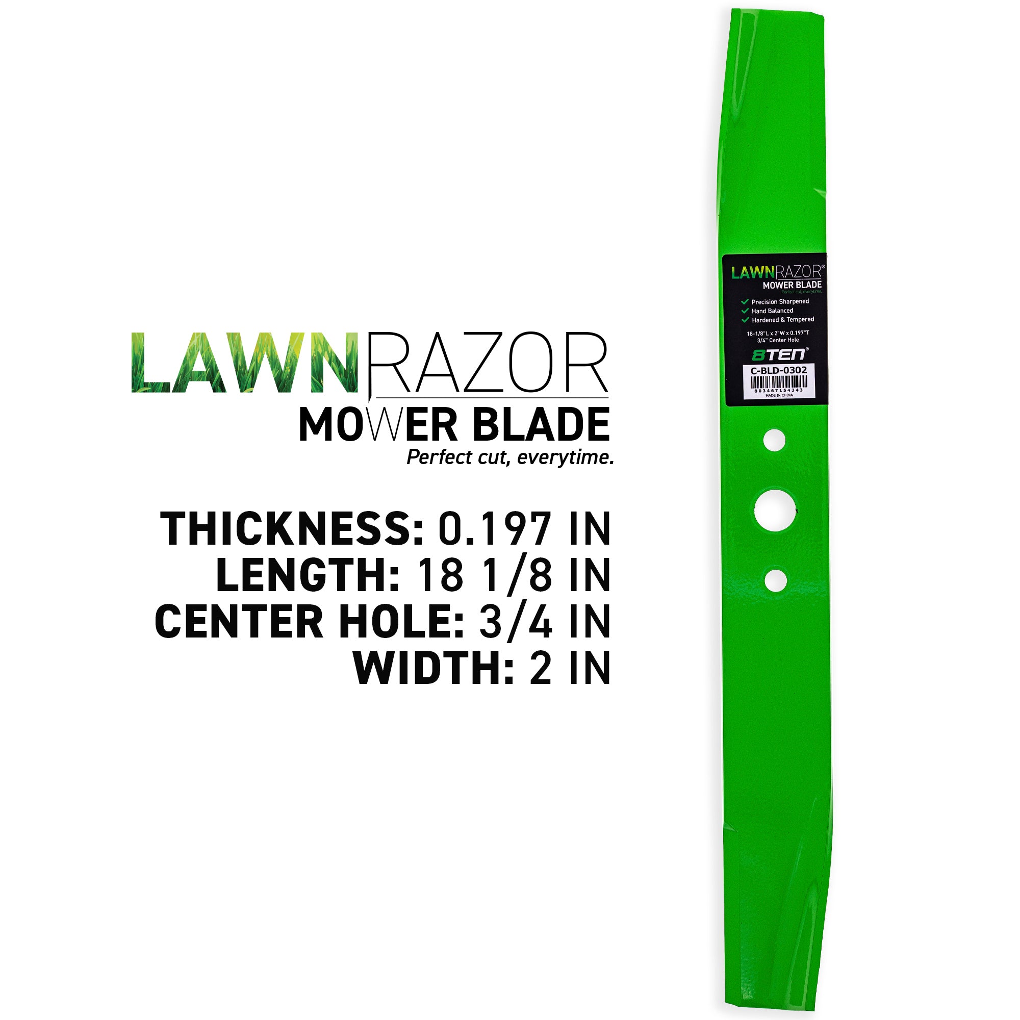 8TEN 810-CBL2524D LawnRAZOR High Lift Blade 3-Pack for zOTHER
