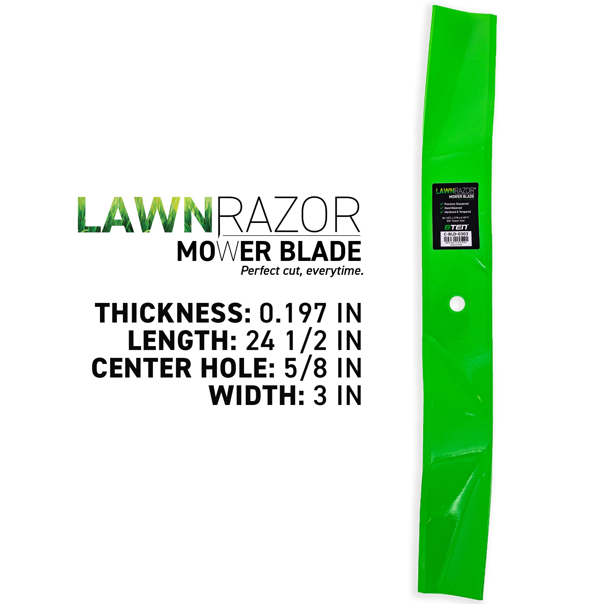 8TEN 810-CBL2525D LawnRAZOR Mulching Blade 3-Pack for zOTHER Toro