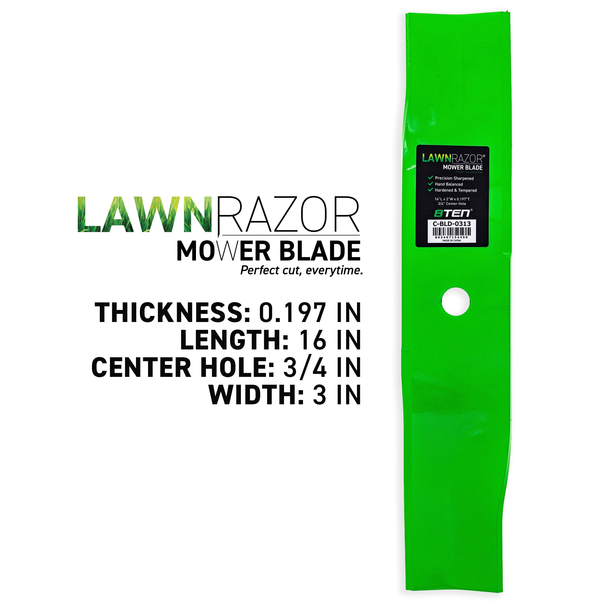 8TEN 810-CBL2535D LawnRAZOR High Lift Blade 1-Pack for zOTHER Oregon