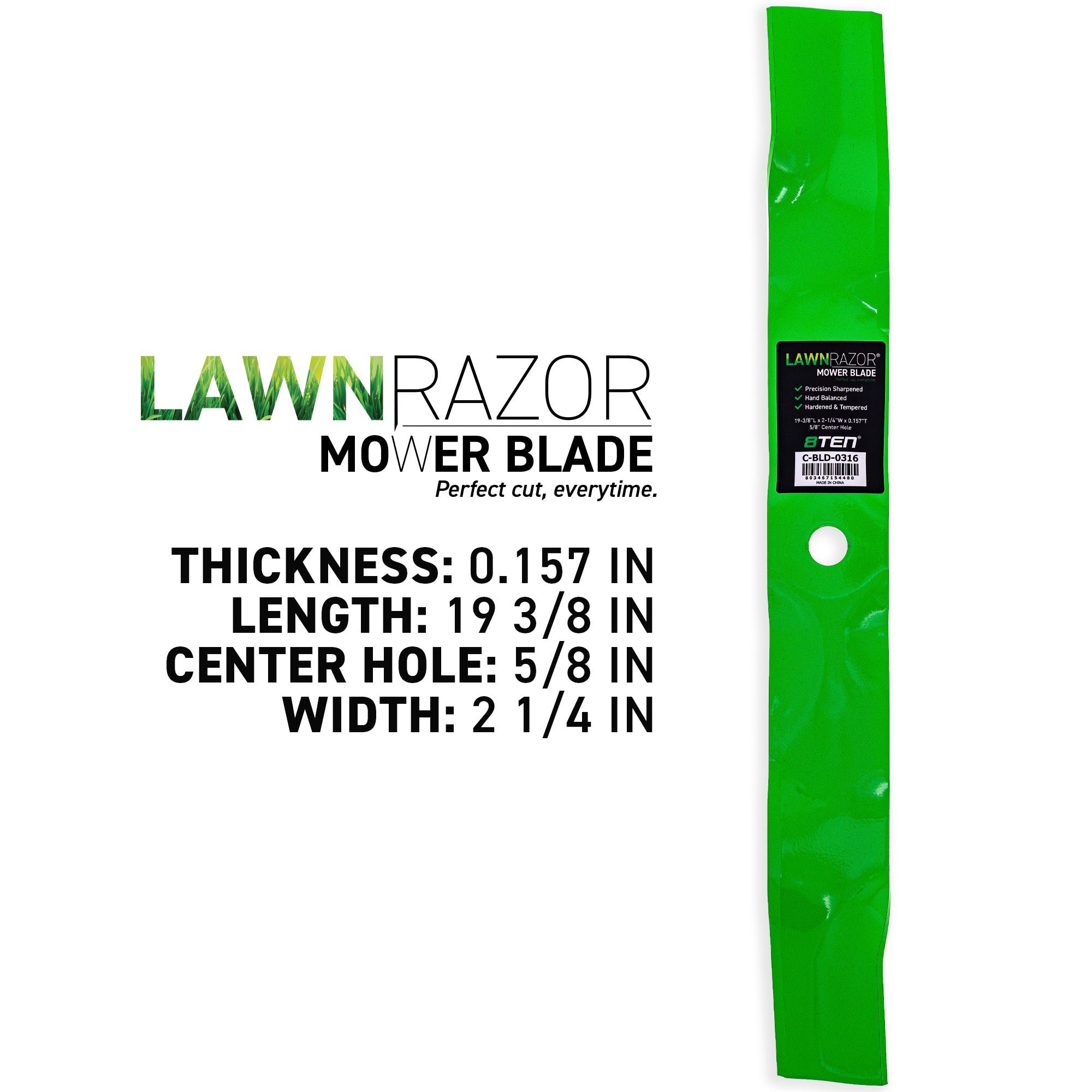 8TEN 810-CBL2538D LawnRAZOR Mulching Blade 2-Pack for John Deere