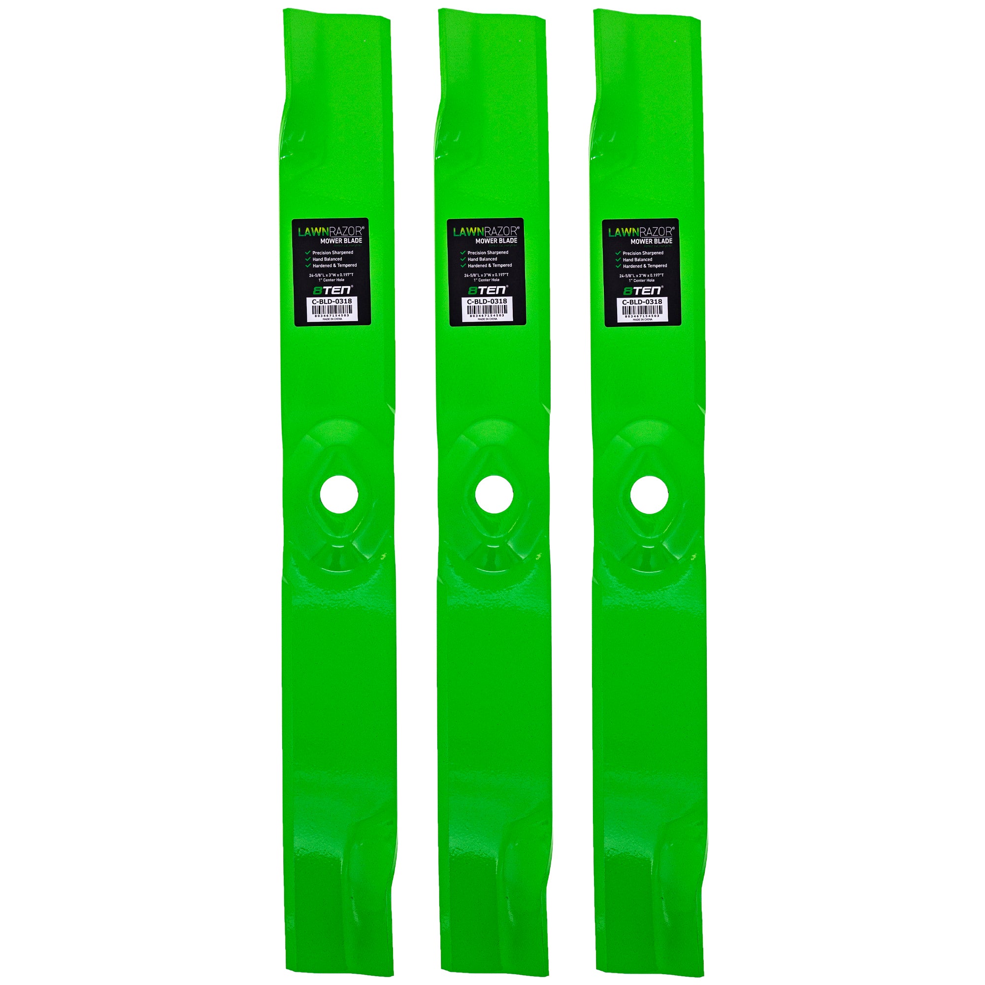 LawnRAZOR High Lift Blade 3-Pack for zOTHER Toro Exmark Oregon Lazer 8TEN 810-CBL2530D