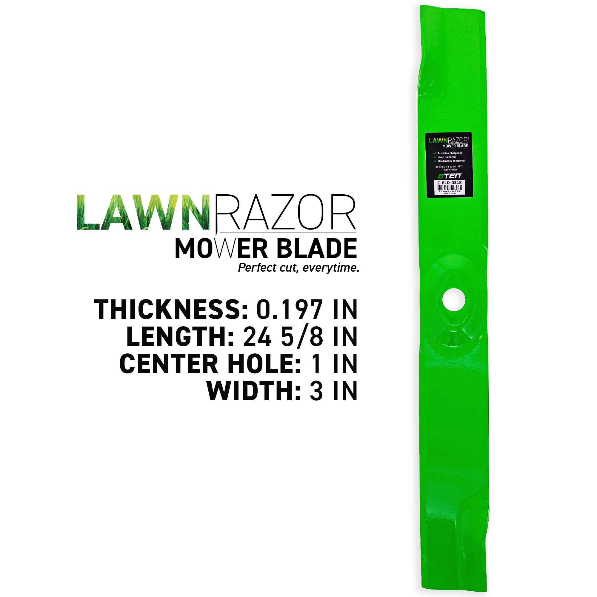 8TEN 810-CBL2530D LawnRAZOR High Lift Blade 3-Pack for zOTHER Toro