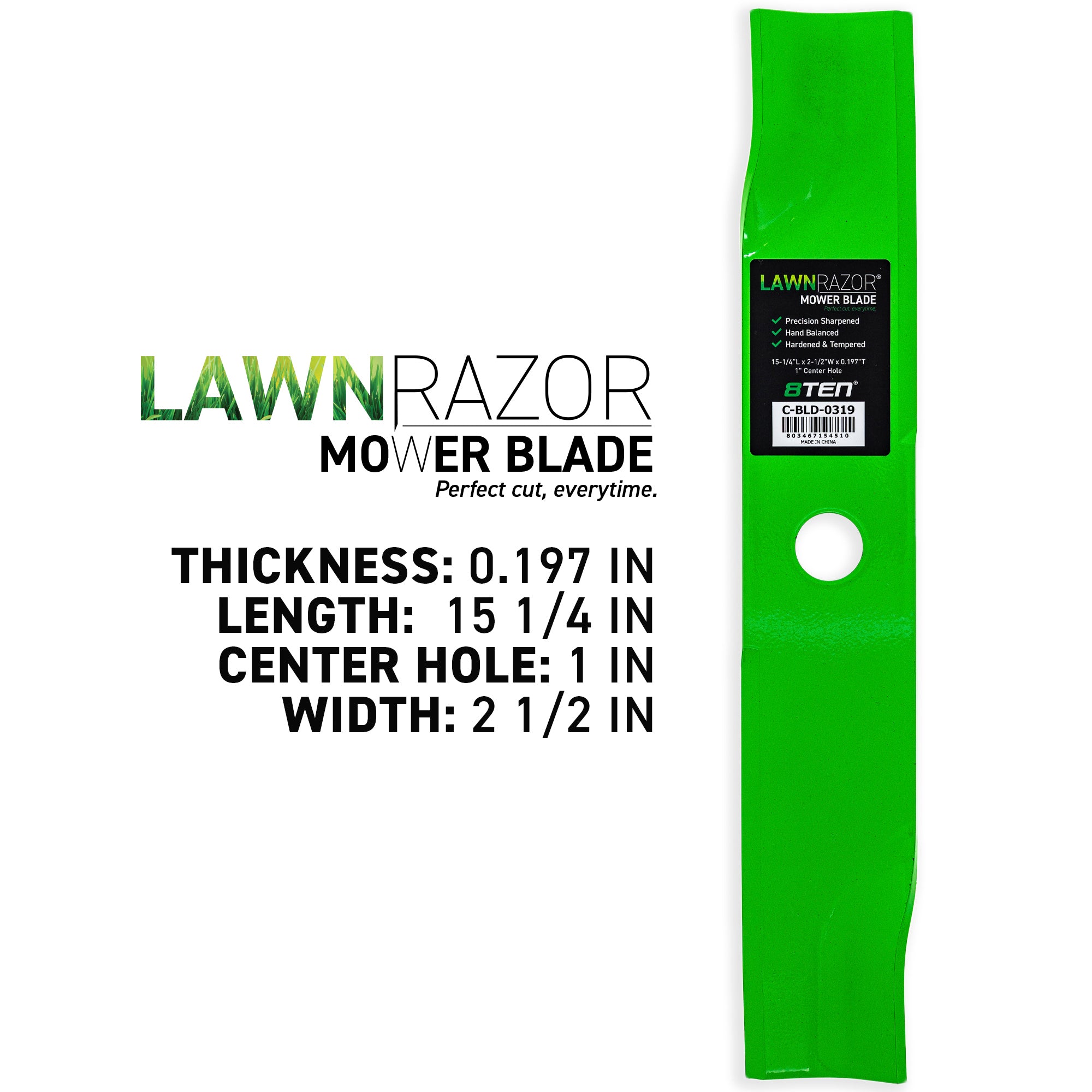 8TEN 810-CBL2531D LawnRAZOR High Lift Blade 3-Pack for zOTHER Toro