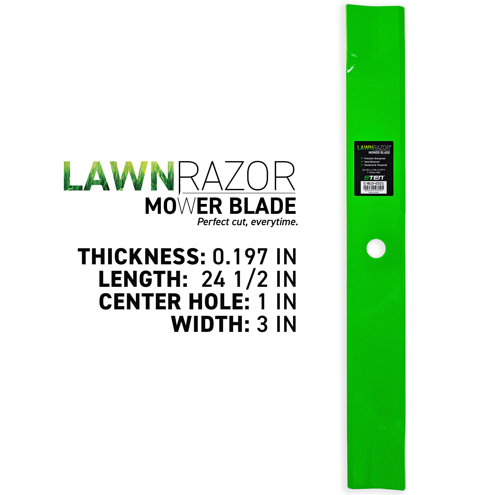 8TEN 810-CBL2543D LawnRAZOR Low Lift Blade 3-Pack for zOTHER Toro