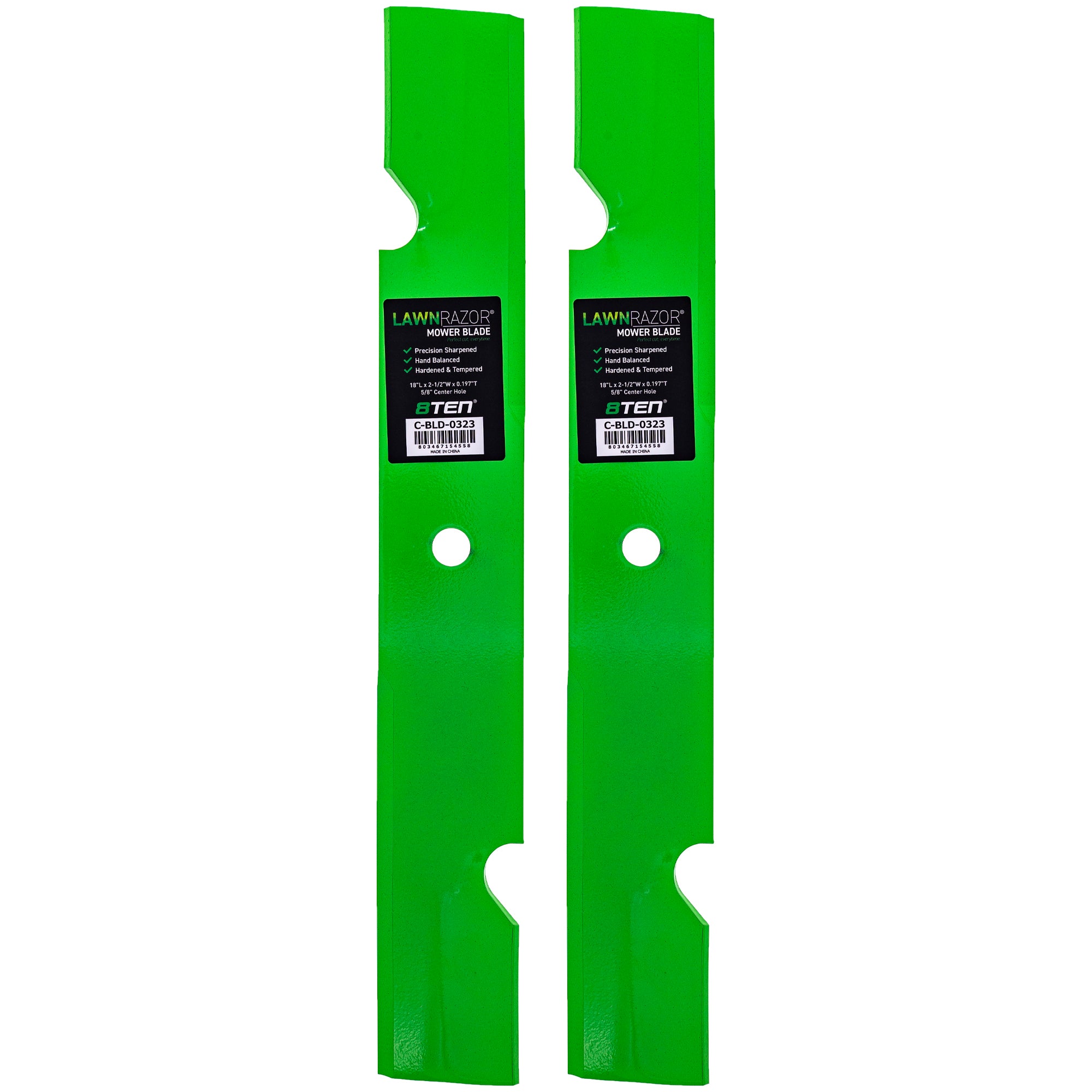 LawnRAZOR Notched High Lift Blade 2-Pack for Oregon MTD Cub Cadet Troy-Bilt Ferris SRSZ3X 8TEN 810-CBL2545D