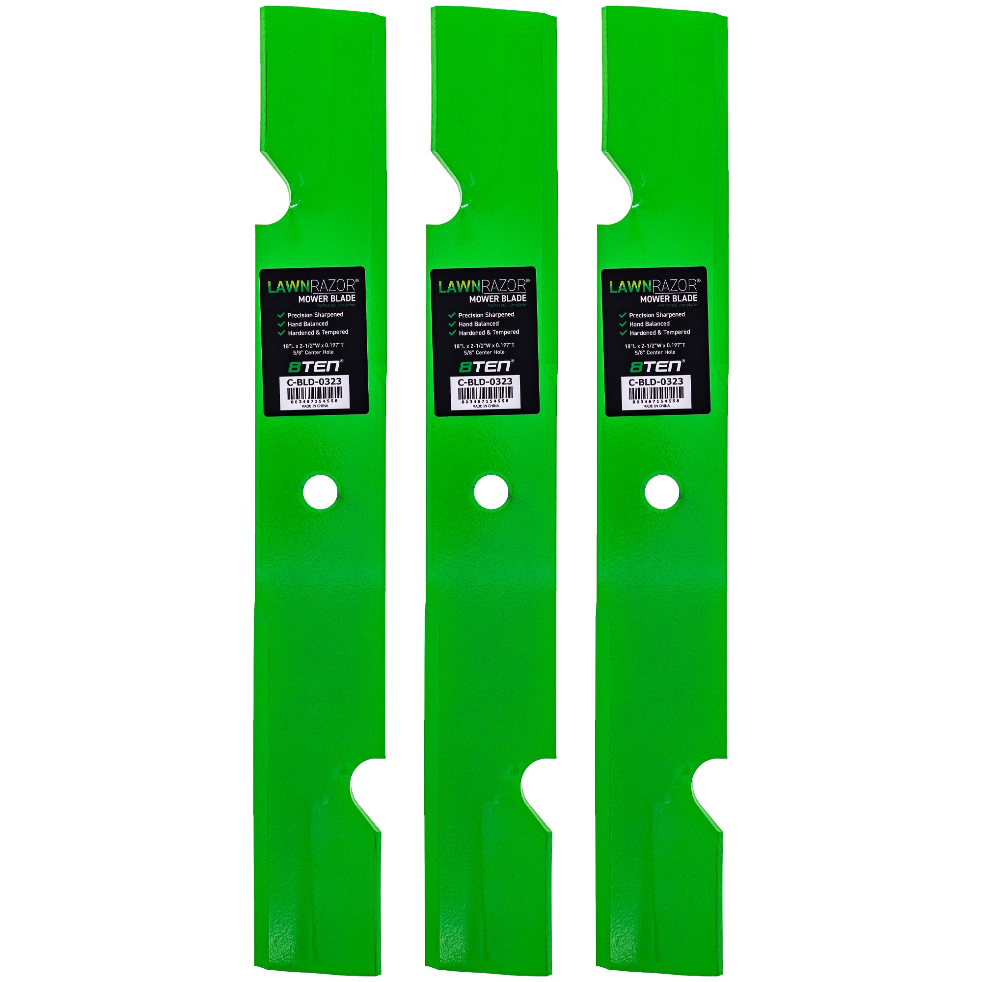 LawnRAZOR Notched High Lift Blade 2-Pack for Oregon MTD Cub Cadet Troy-Bilt Ferris SRSZ3X 8TEN 810-CBL2545D