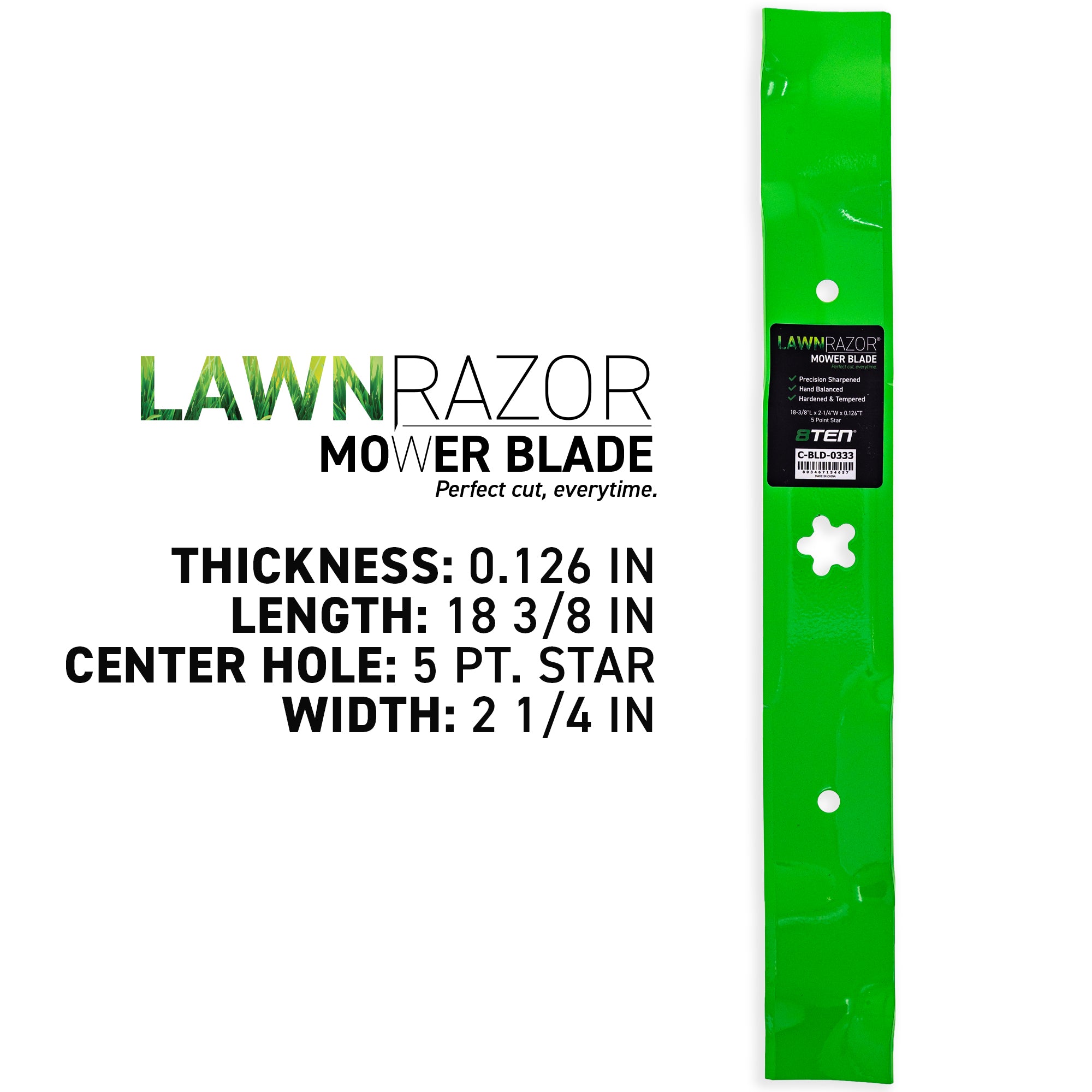 8TEN 810-CBL2555D LawnRAZOR Mulching Blade 2-Pack for Husqvarna