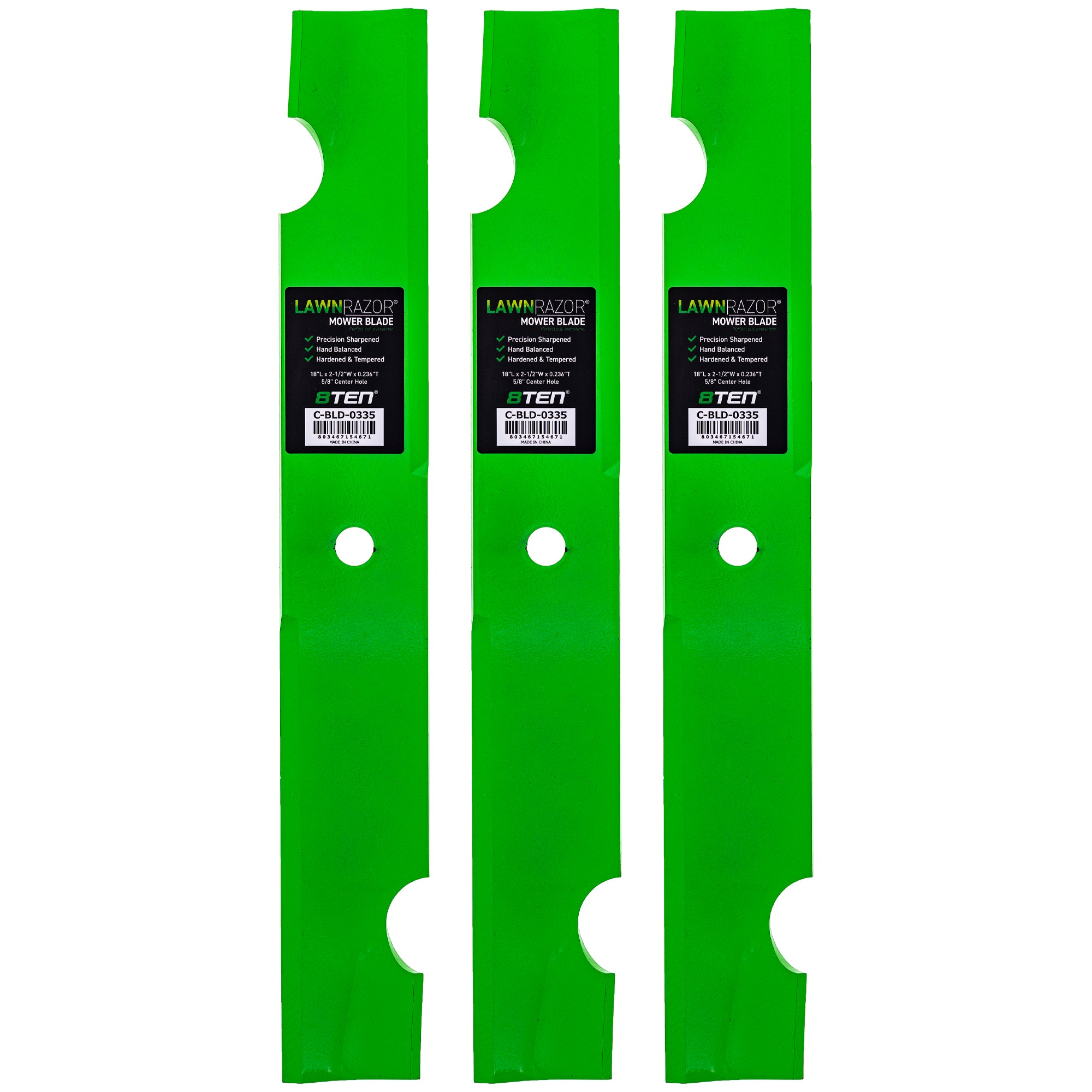 LawnRAZOR Notched High Lift Blade 3-Pack for zOTHER 8TEN 810-CBL2557D