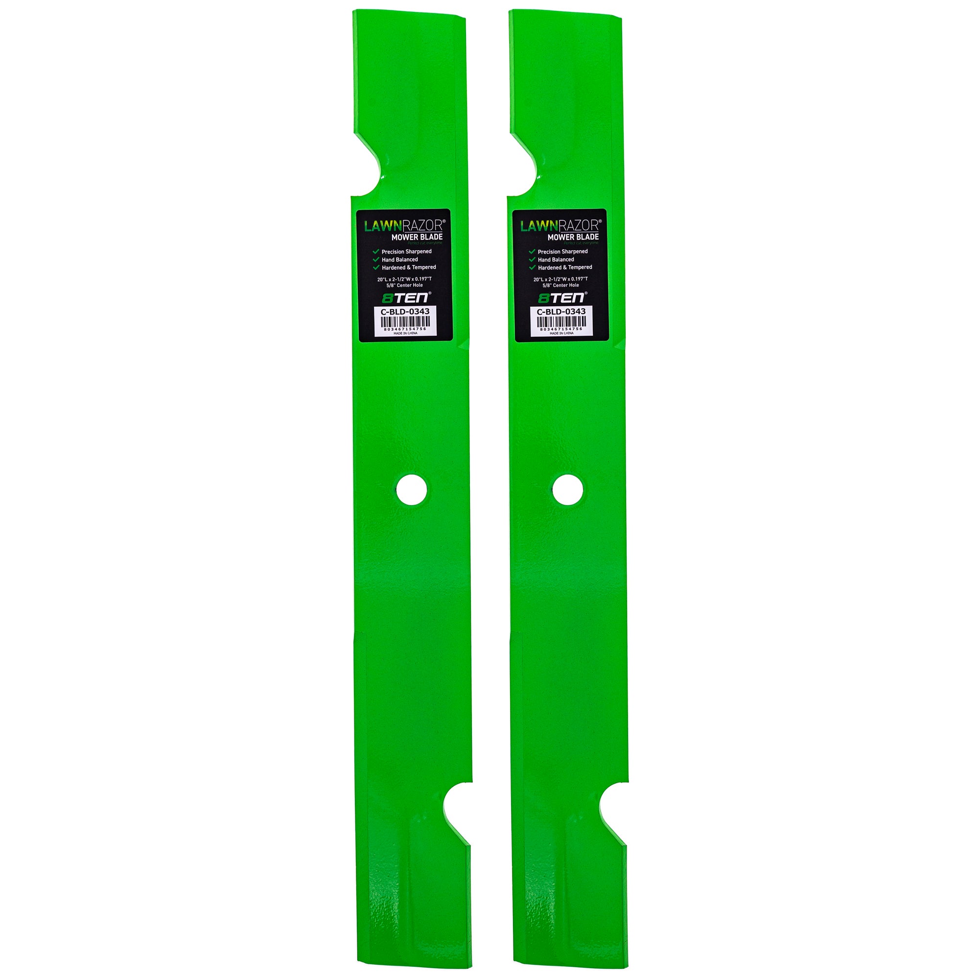 LawnRAZOR Notched High Lift Blade 2-Pack for zOTHER Tiger SW-18B SW-13K SW-12B 8TEN 810-CBL2565D