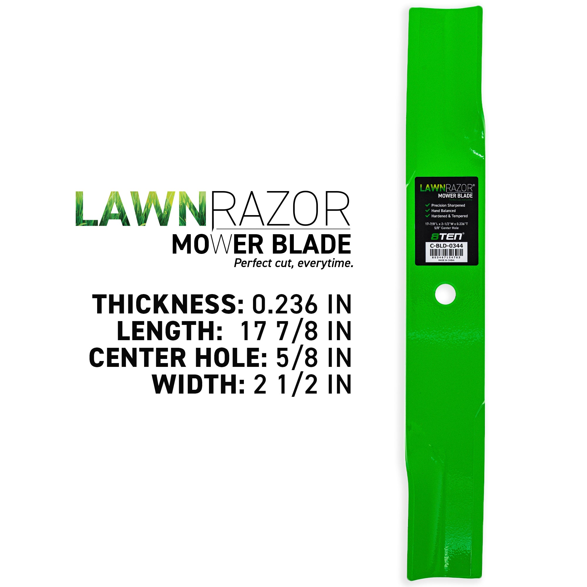 8TEN 810-CBL2566D LawnRAZOR High Lift Blade 3-Pack for zOTHER Cougar