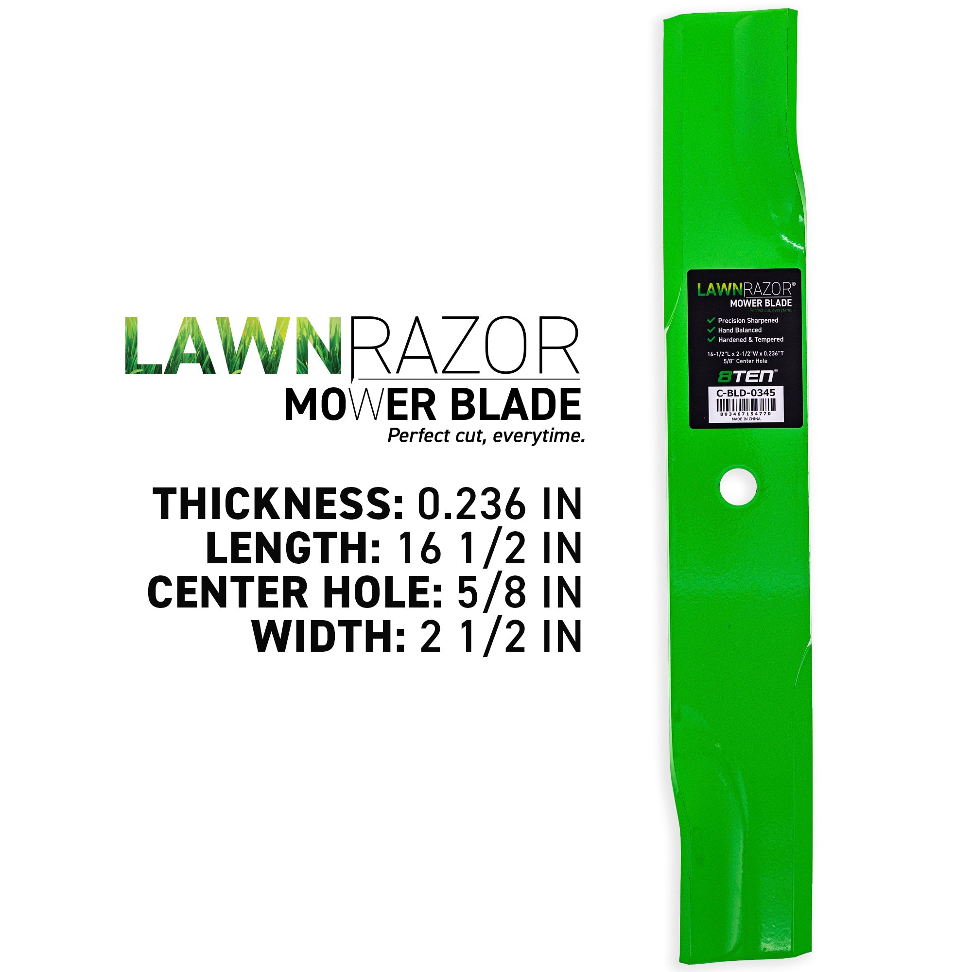 8TEN 810-CBL2567D LawnRAZOR High Lift Blade 3-Pack for zOTHER Cougar