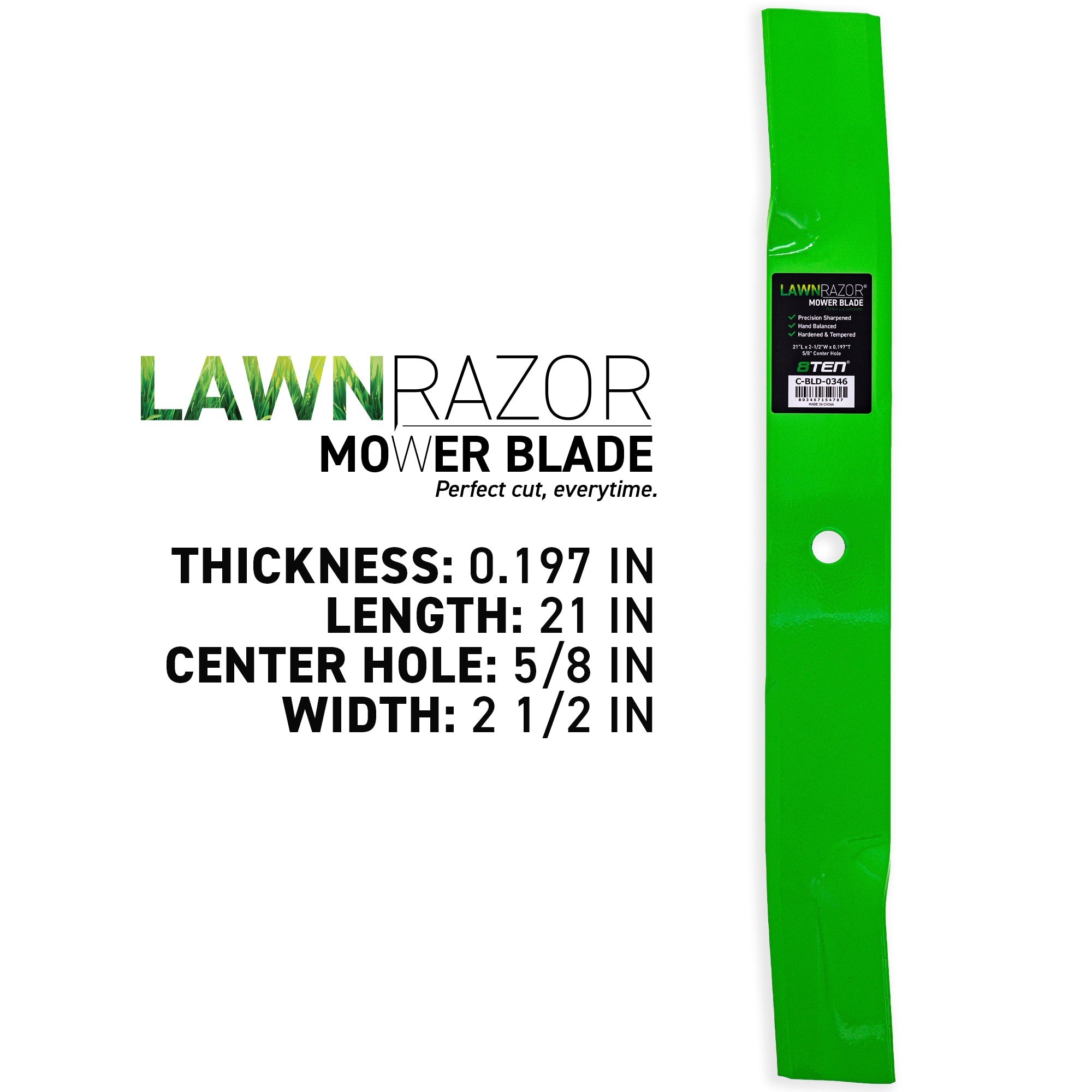 8TEN 810-CBL2568D LawnRAZOR High Lift Blade 3-Pack for zOTHER 500S