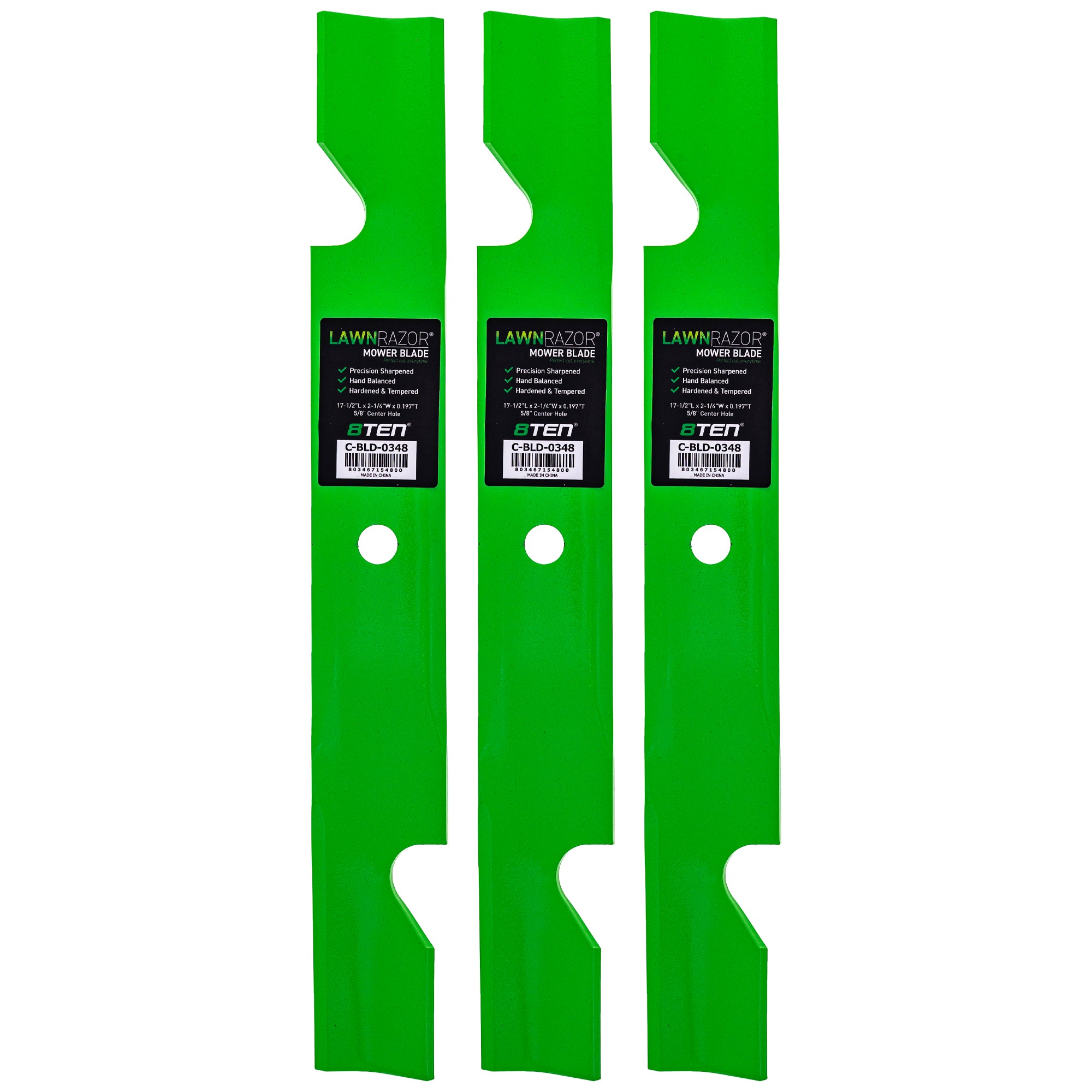 LawnRAZOR Notched High Lift Blade 3-Pack for Toro Exmark Titan 8TEN 810-CBL2560D