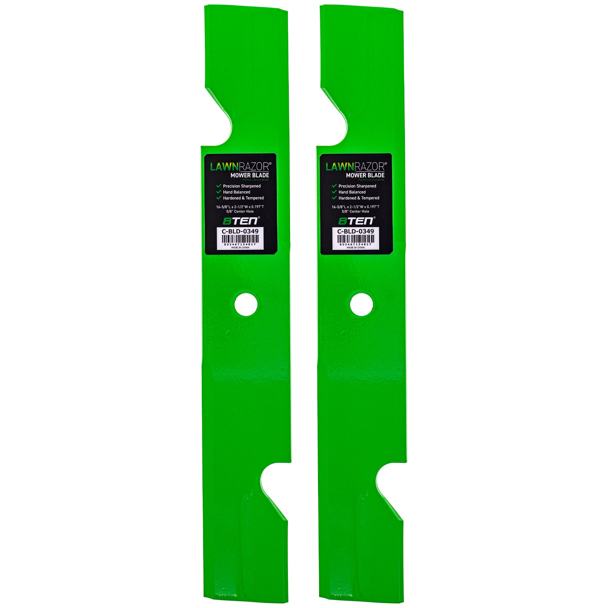 LawnRAZOR Notched High Lift Blade 2-Pack for MTD Cub Cadet Troy-Bilt Pro Cadet 8TEN 810-CBL2561D