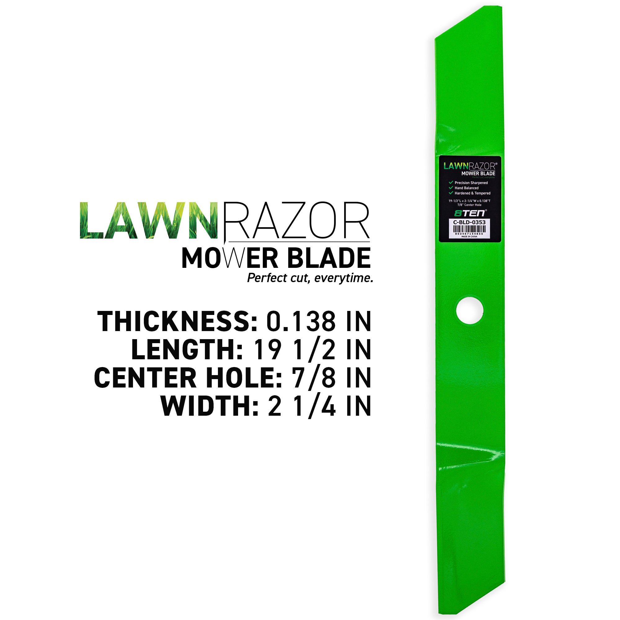 8TEN 810-CBL2575D LawnRAZOR Low Lift Blade 2-Pack for Murray