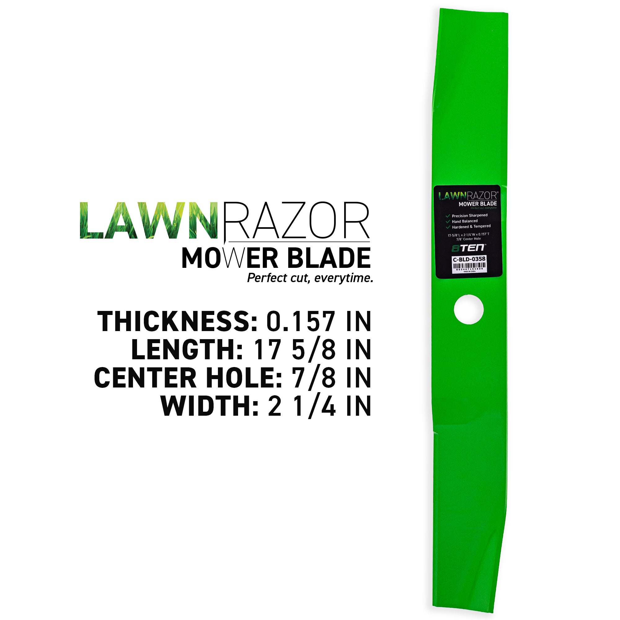 8TEN 810-CBL2570D LawnRAZOR Medium Lift Blade 3-Pack for zOTHER