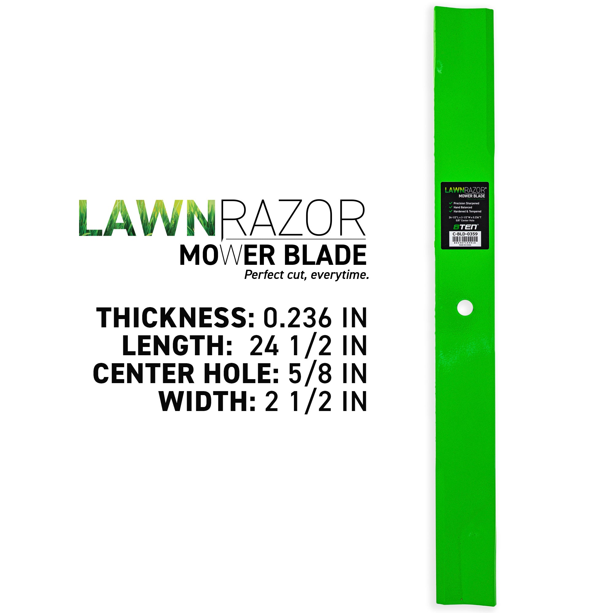 8TEN 810-CBL2571D LawnRAZOR Low Lift Blade 3-Pack for Toro Exmark