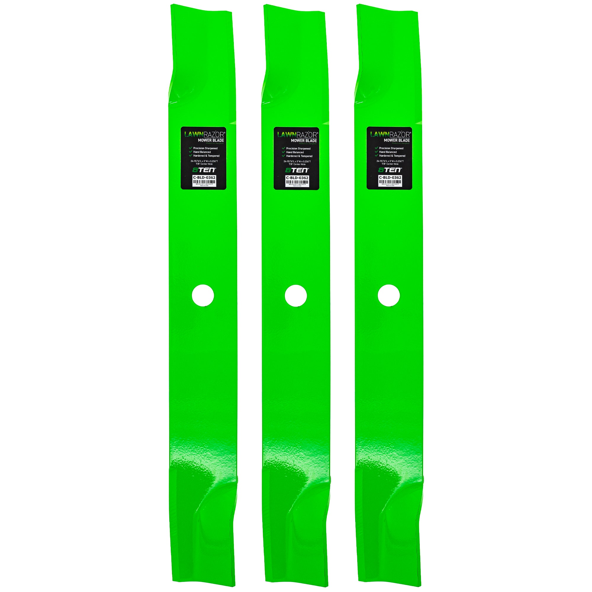 LawnRAZOR High Lift Blade 3-Pack for zOTHER Oregon John Deere Tiger Deere 8TEN 810-CBL2584D