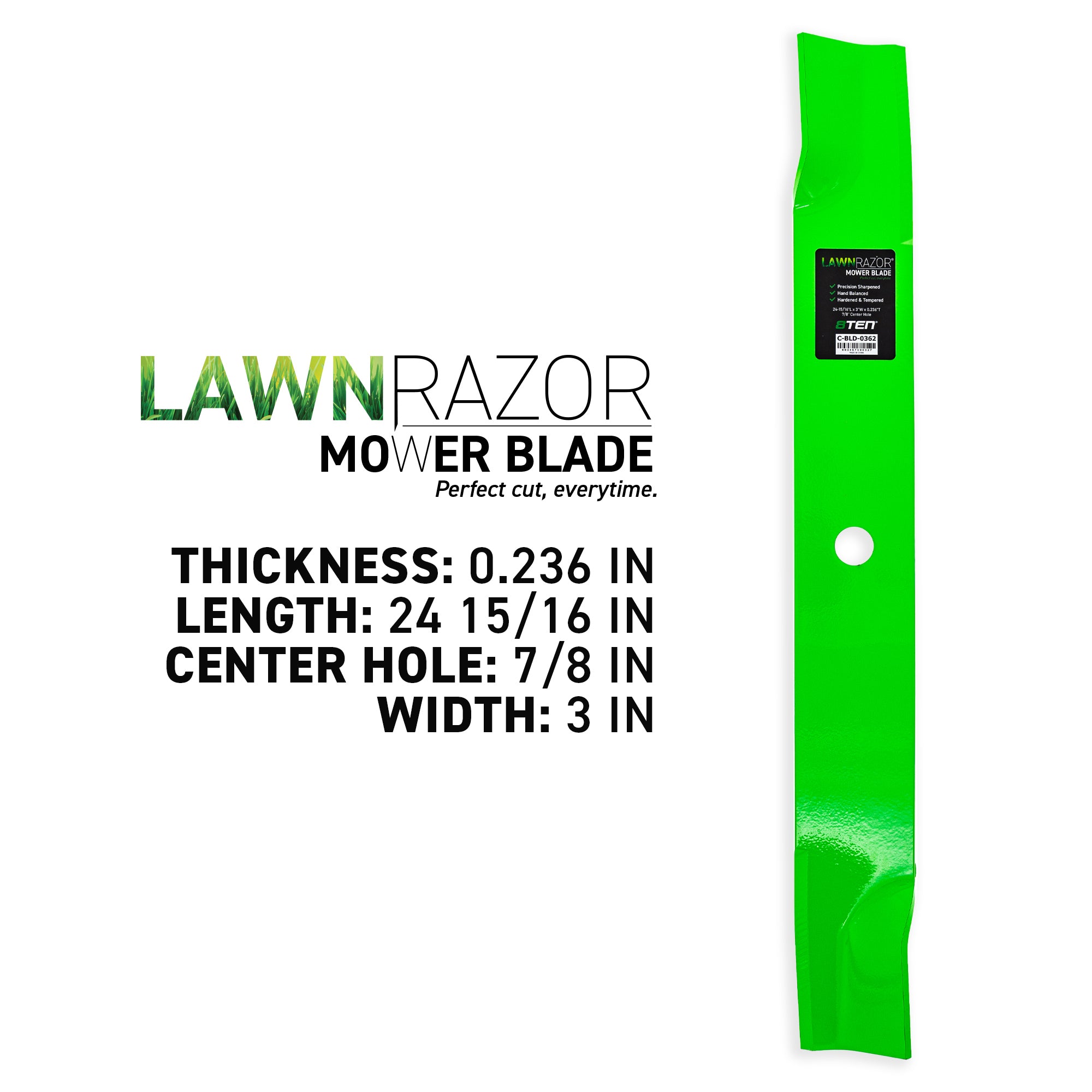 8TEN 810-CBL2584D LawnRAZOR High Lift Blade 3-Pack for zOTHER Oregon