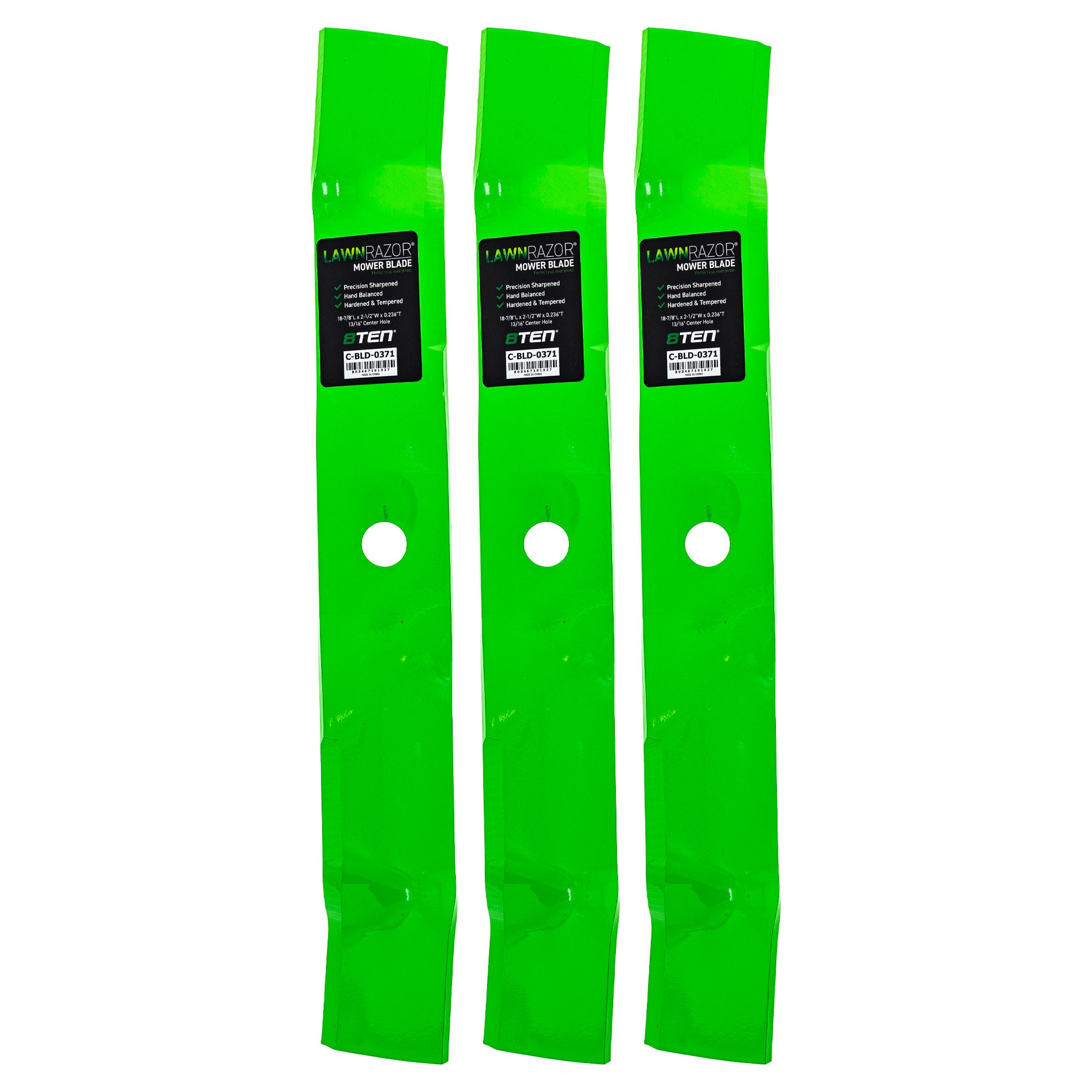 LawnRAZOR Mulching Blade 3-Pack for Oregon John Deere Deere 8TEN 810-CBL2593D